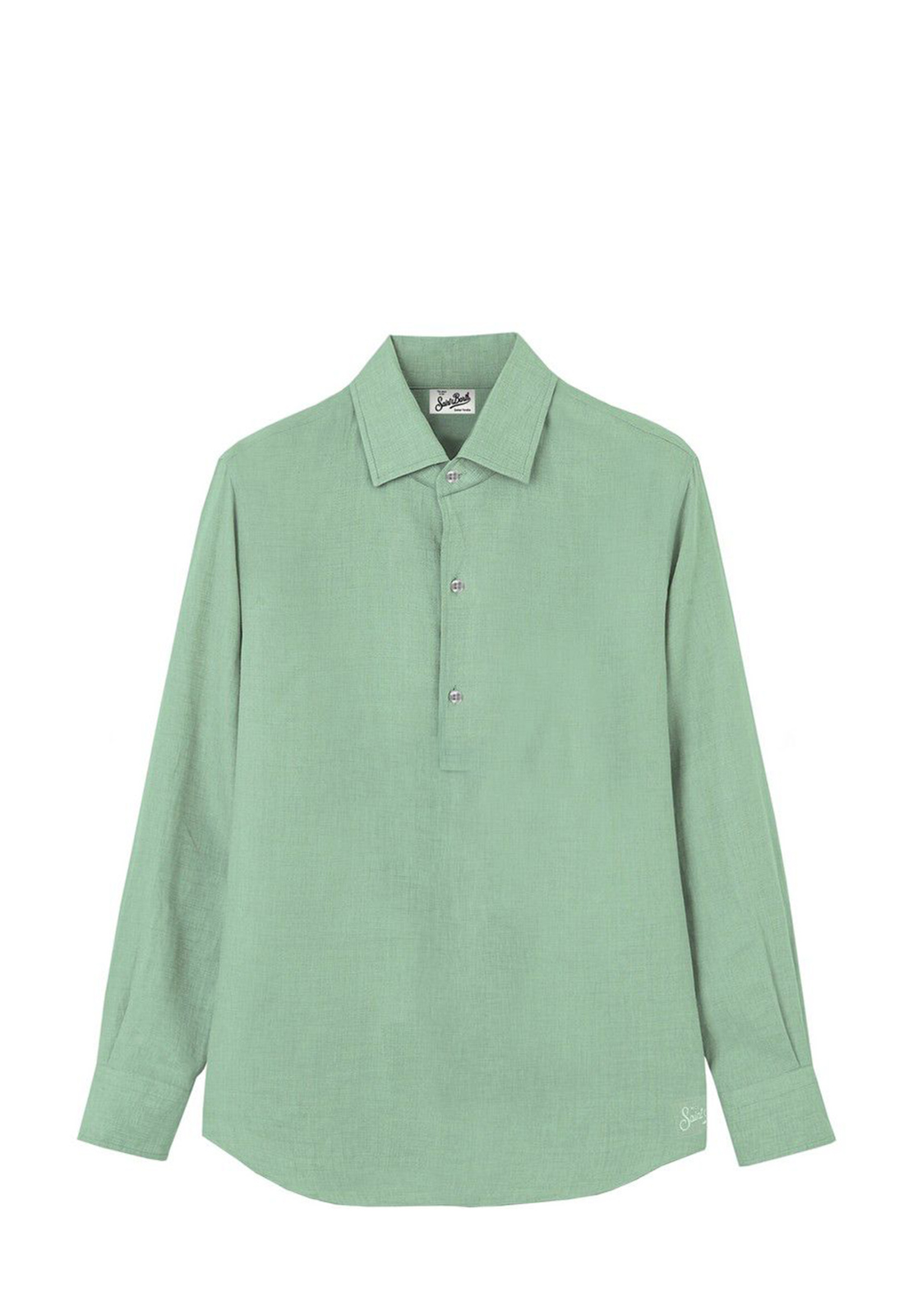 SAINT BARTH POLO MANICA LUNGA IN LINO
