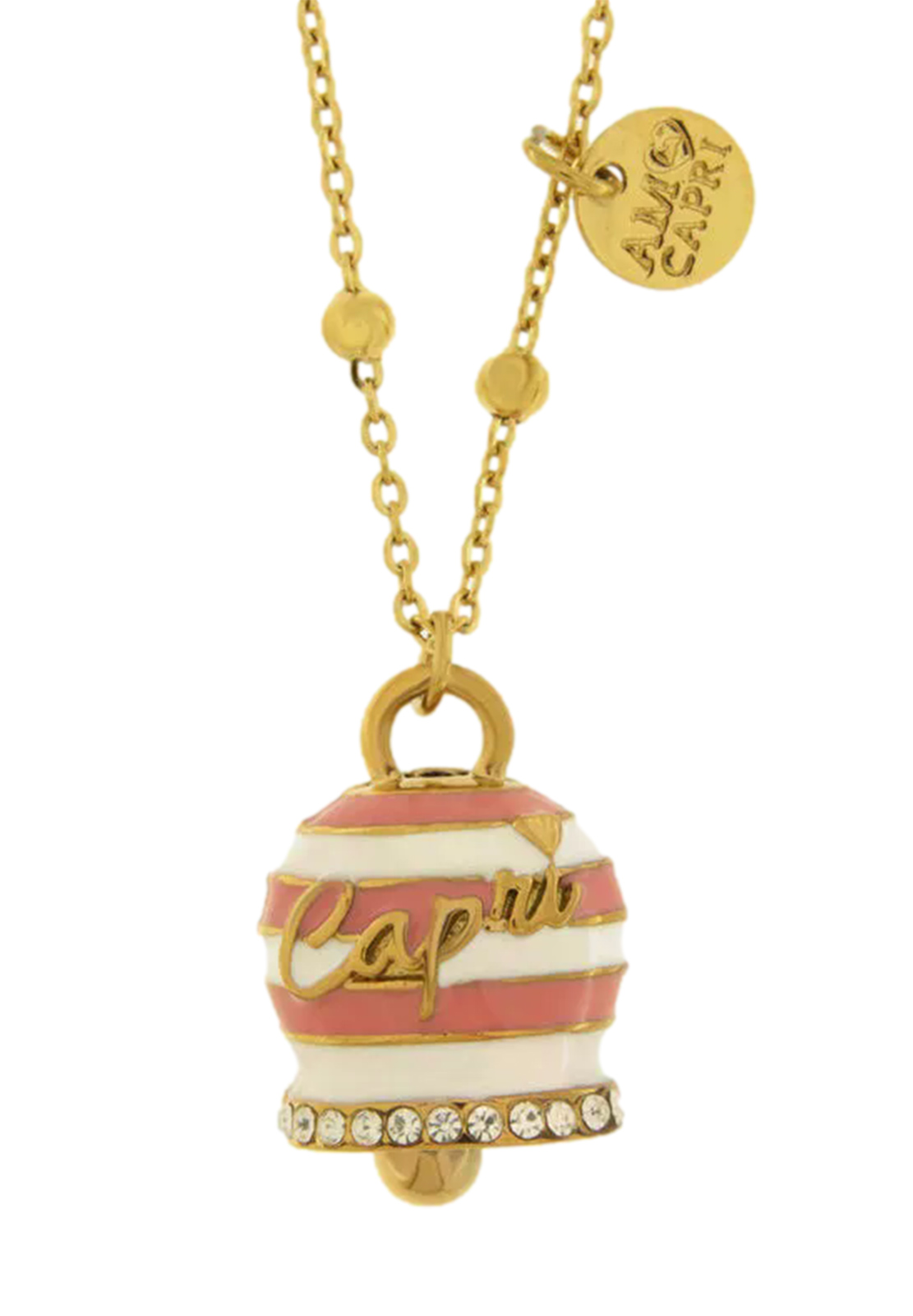 AMO CAPRI COLLANA CAMPANELLA STRISCE ROSA
