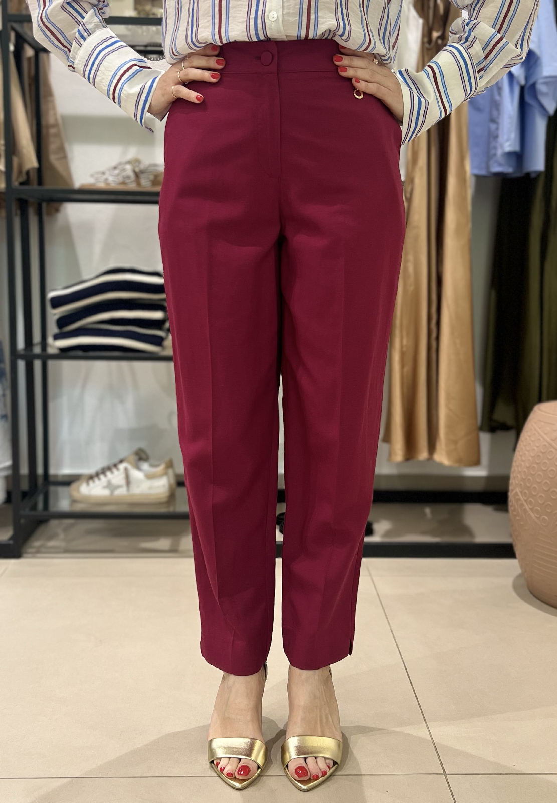 RELISH PANTALONI MEMPHIS VITA ALTA CON ELASTICO