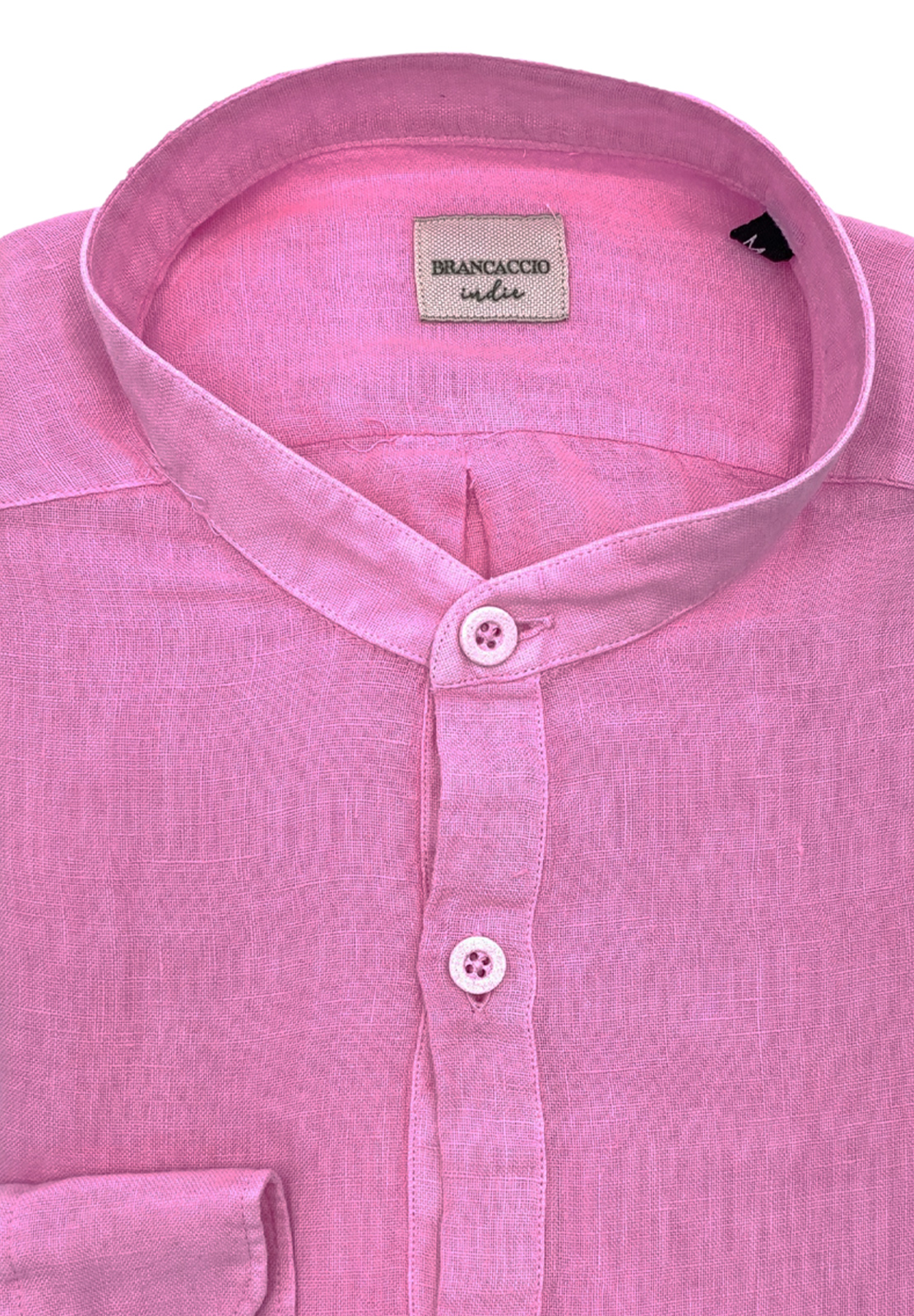 BRANCACCIO POLOCAMICIA TINTA UNITA IN LINO