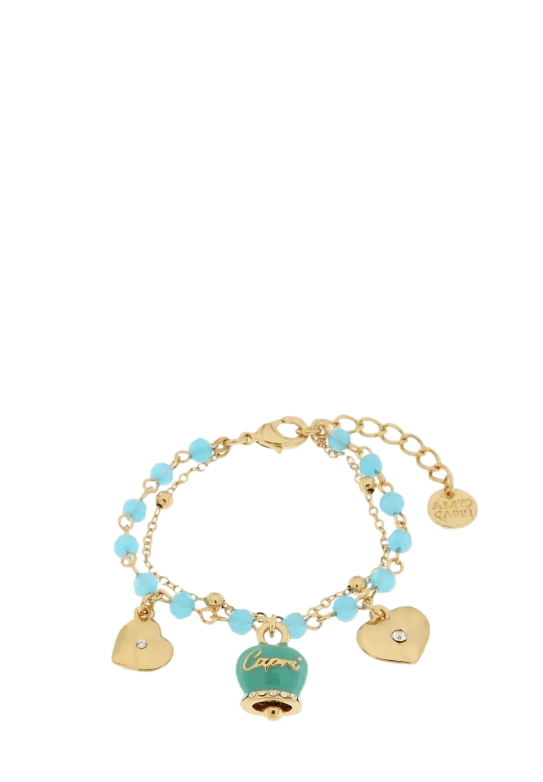 AMO CAPRI BRACCIALE 2 FILI CAMPANA TURCHESE