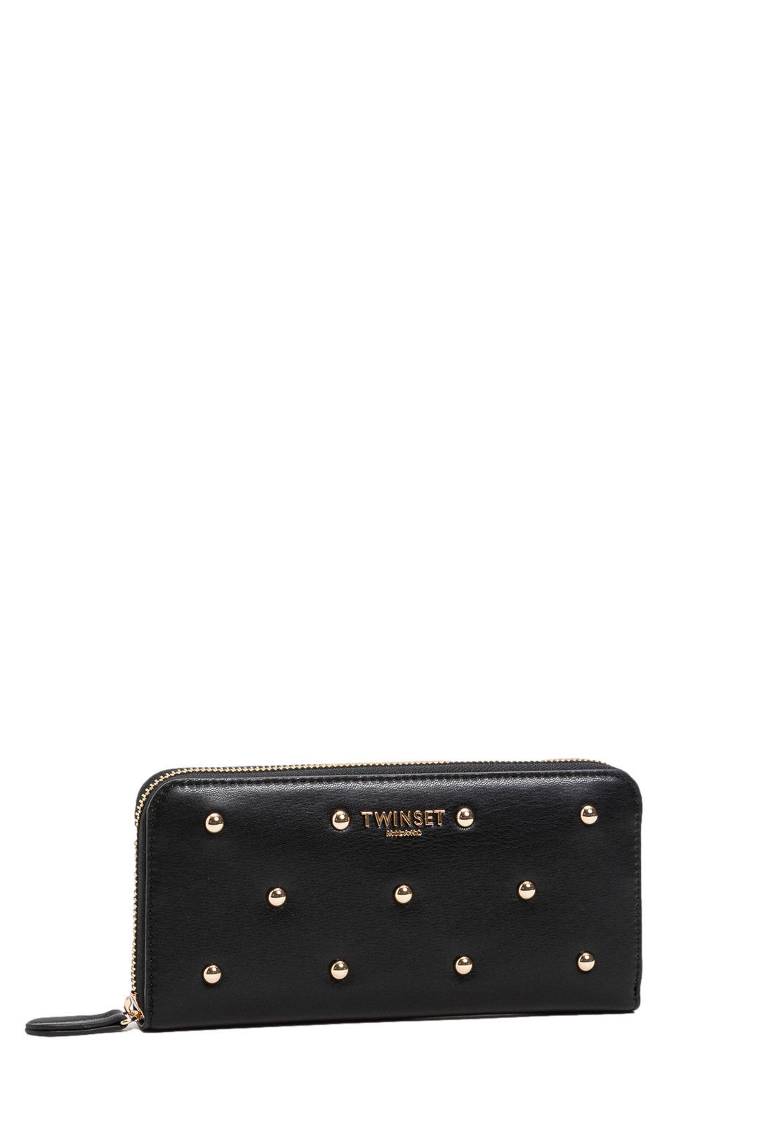 TWINSET PORTAFOGLI ZIP AROUND CON BORCHIE