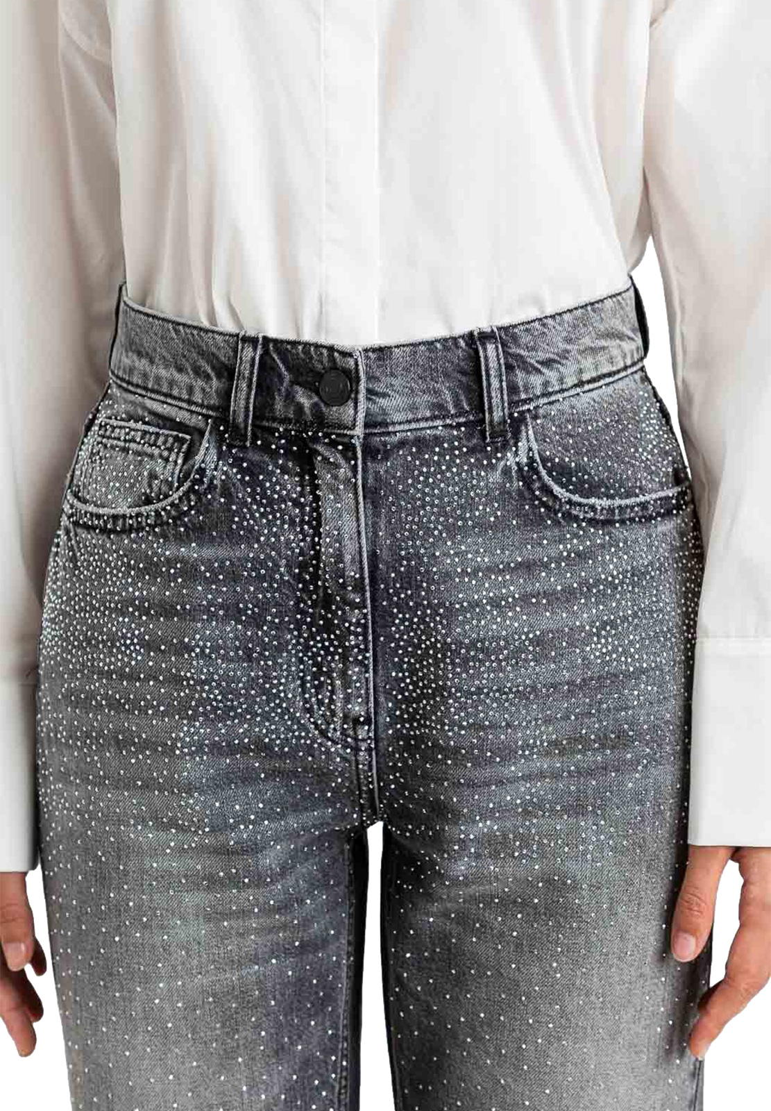 TWINSET ACTITUDE JEANS CINQUE TASCHE CON STRASS