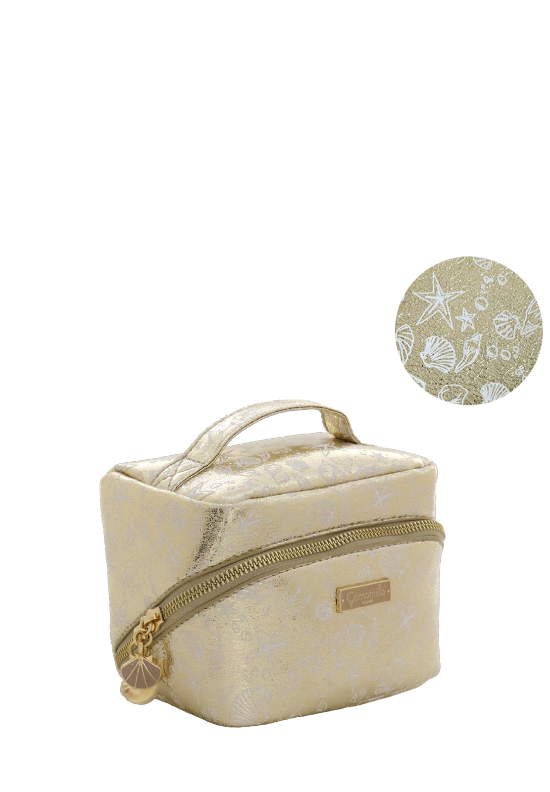 CAMOMILLA BEAUTY BAG S SHELL SHINE ORO