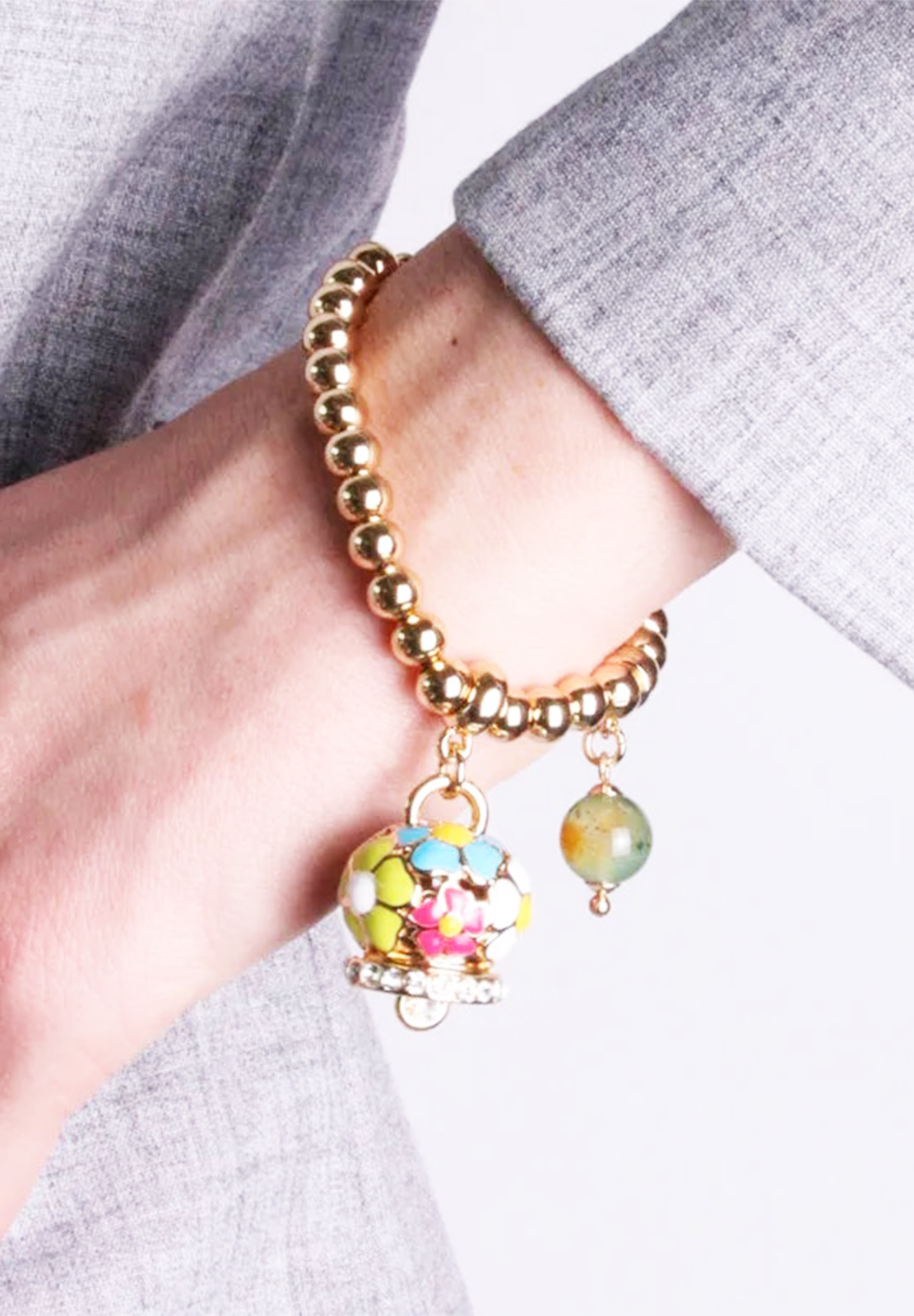 AMO CAPRI BRACCIALE SFERE CAMPANA FIORI