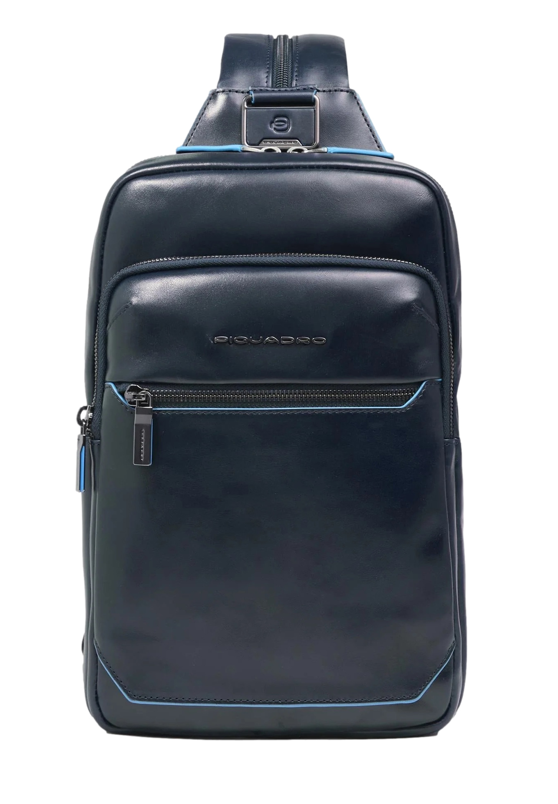 PIQUADRO MONOSPALLA IN PELLE BLUE SQUARE