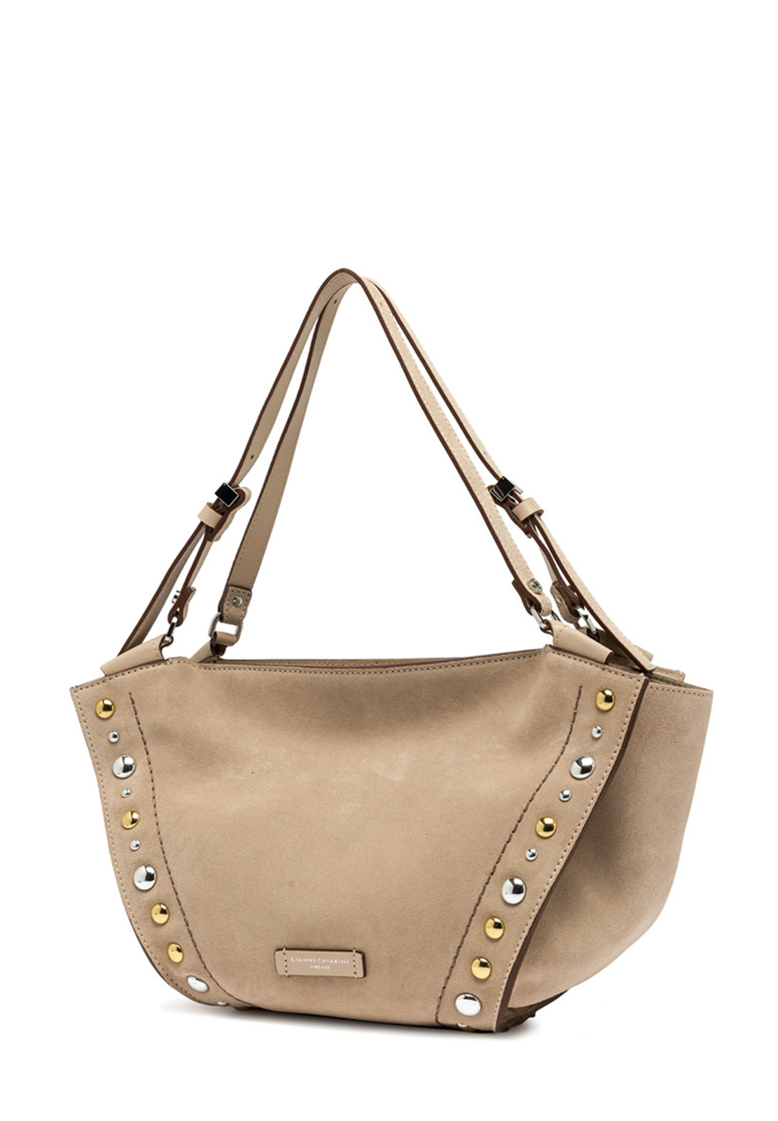 GIANNI CHIARINI BORSA IN CAMOSCIO CON BORCHIE BLOOM