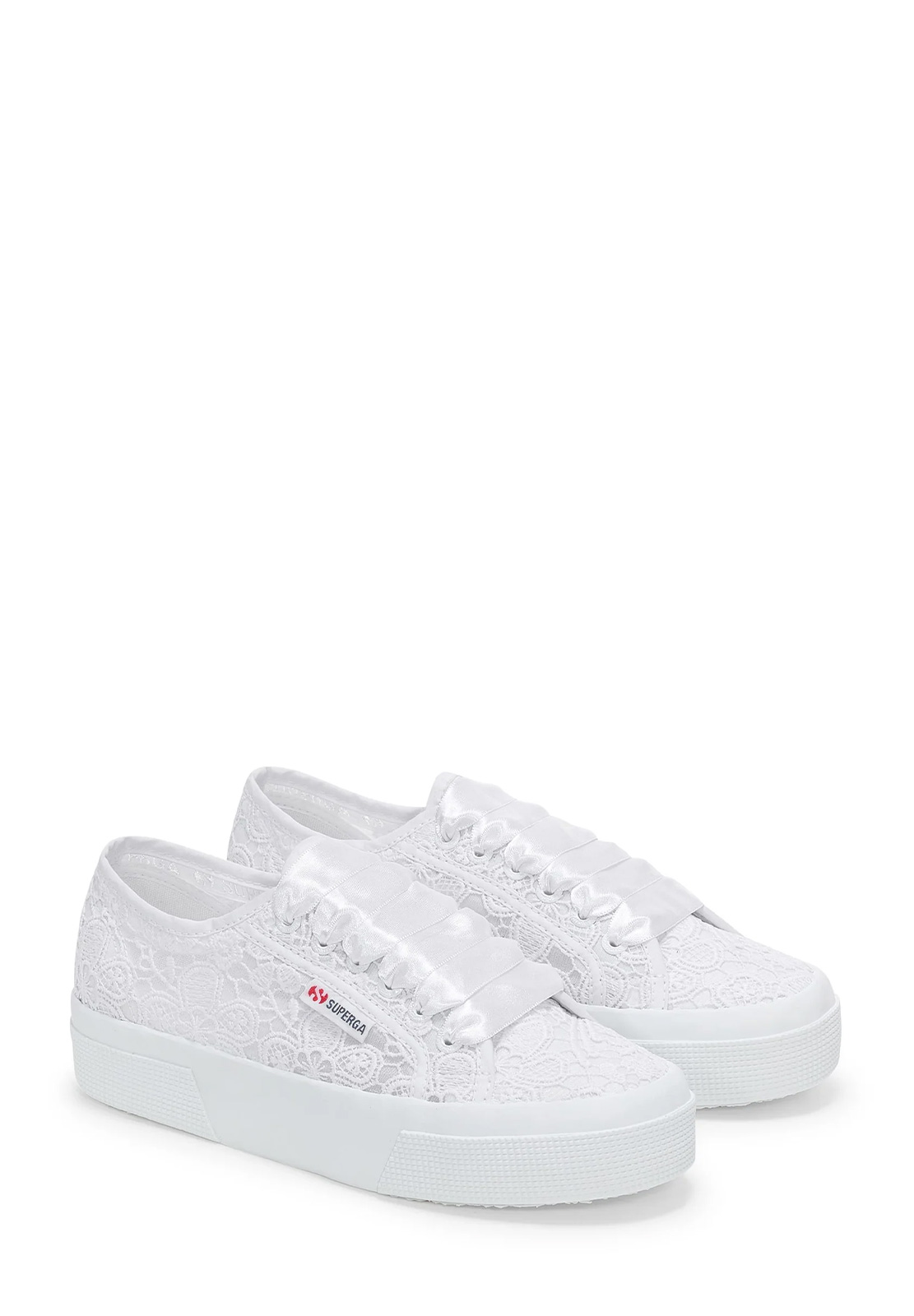 SUPERGA SNEAKERS PLATFORM FLOWERS MACRAME