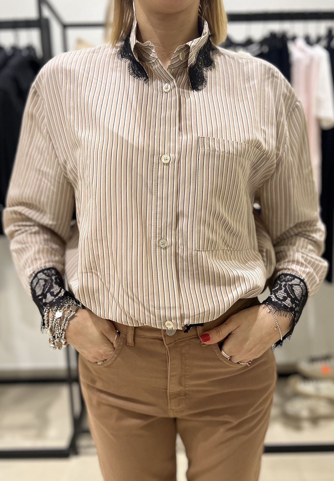 HAVEONE CAMICIA CON PIZZO
