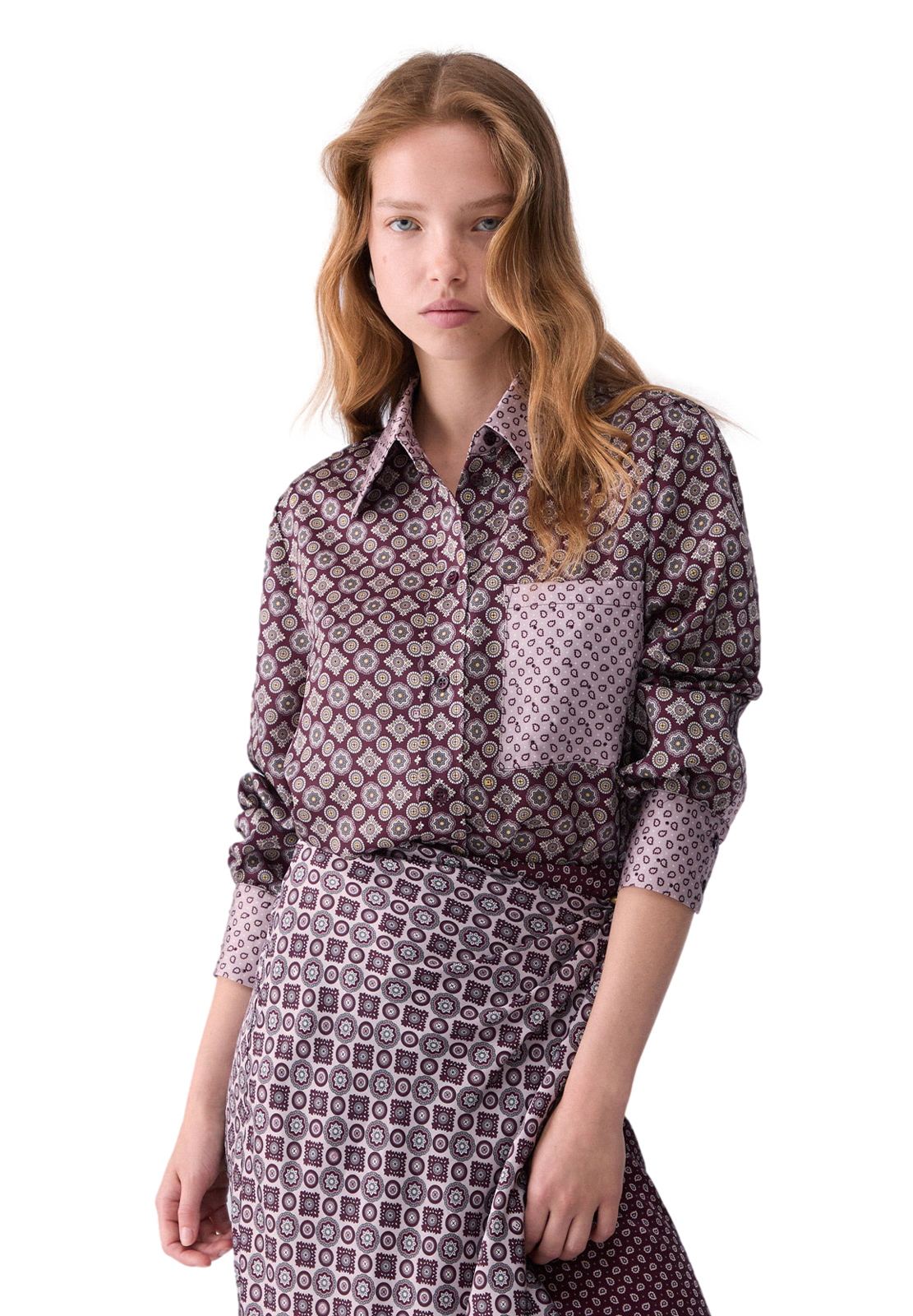 LIU JO CAMICIA IN TWILL STAMPATO CON TASCHINO
