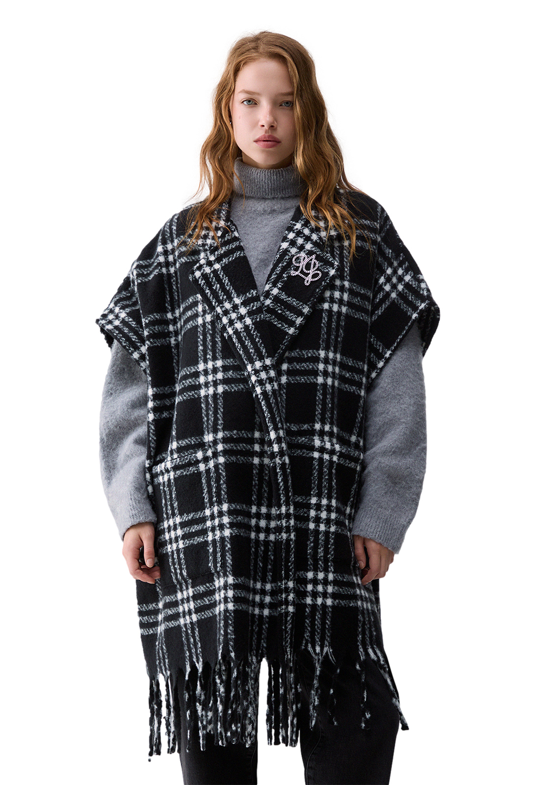 LIU JO PONCHO LUNGO CON FRANGE