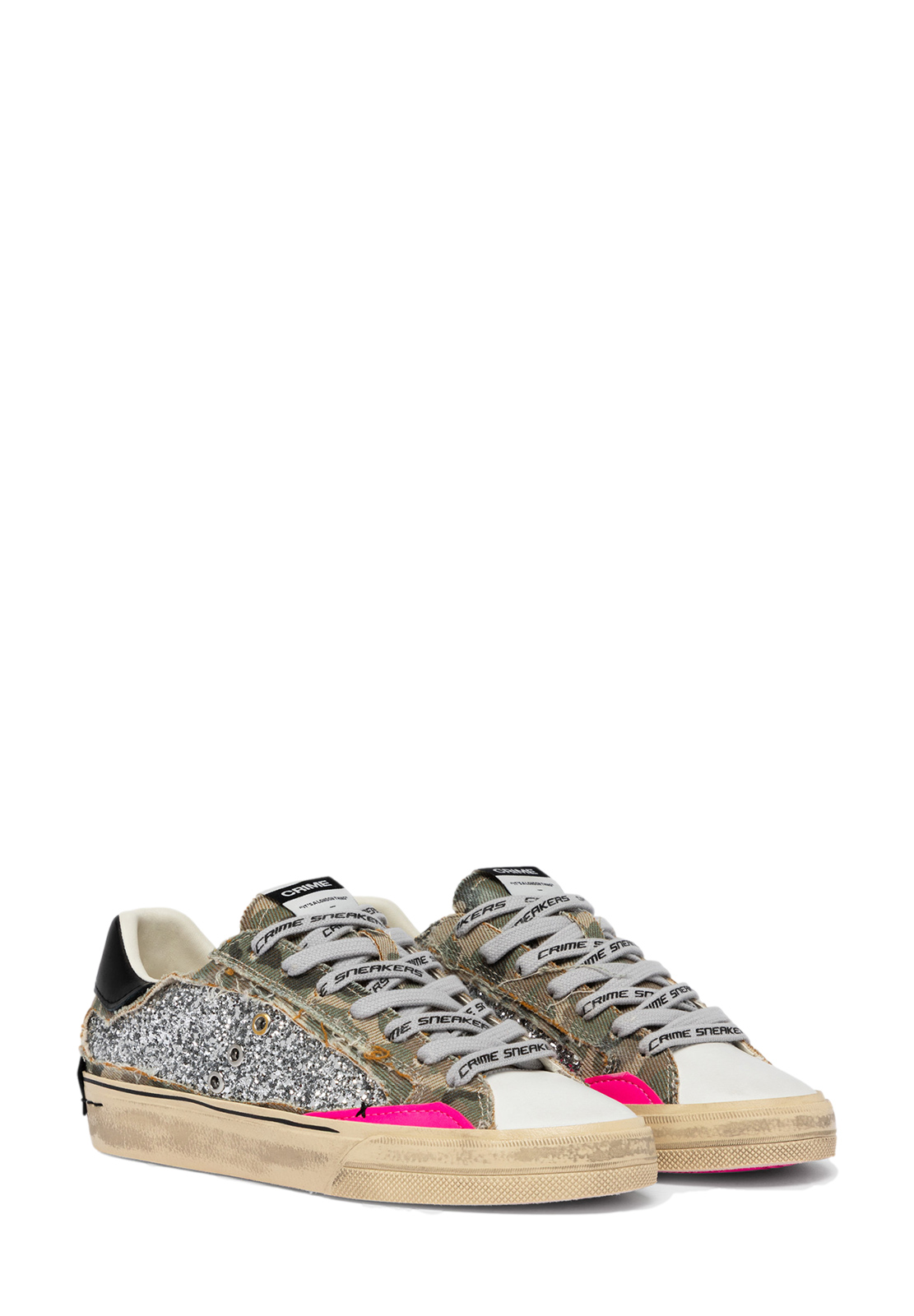 CRIME LONDON SNEAKERS STARDUST CAMO DECONSTRUCTED