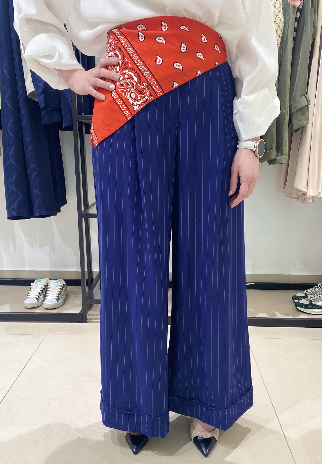 HAVEONE PANTALONE GESSATO
