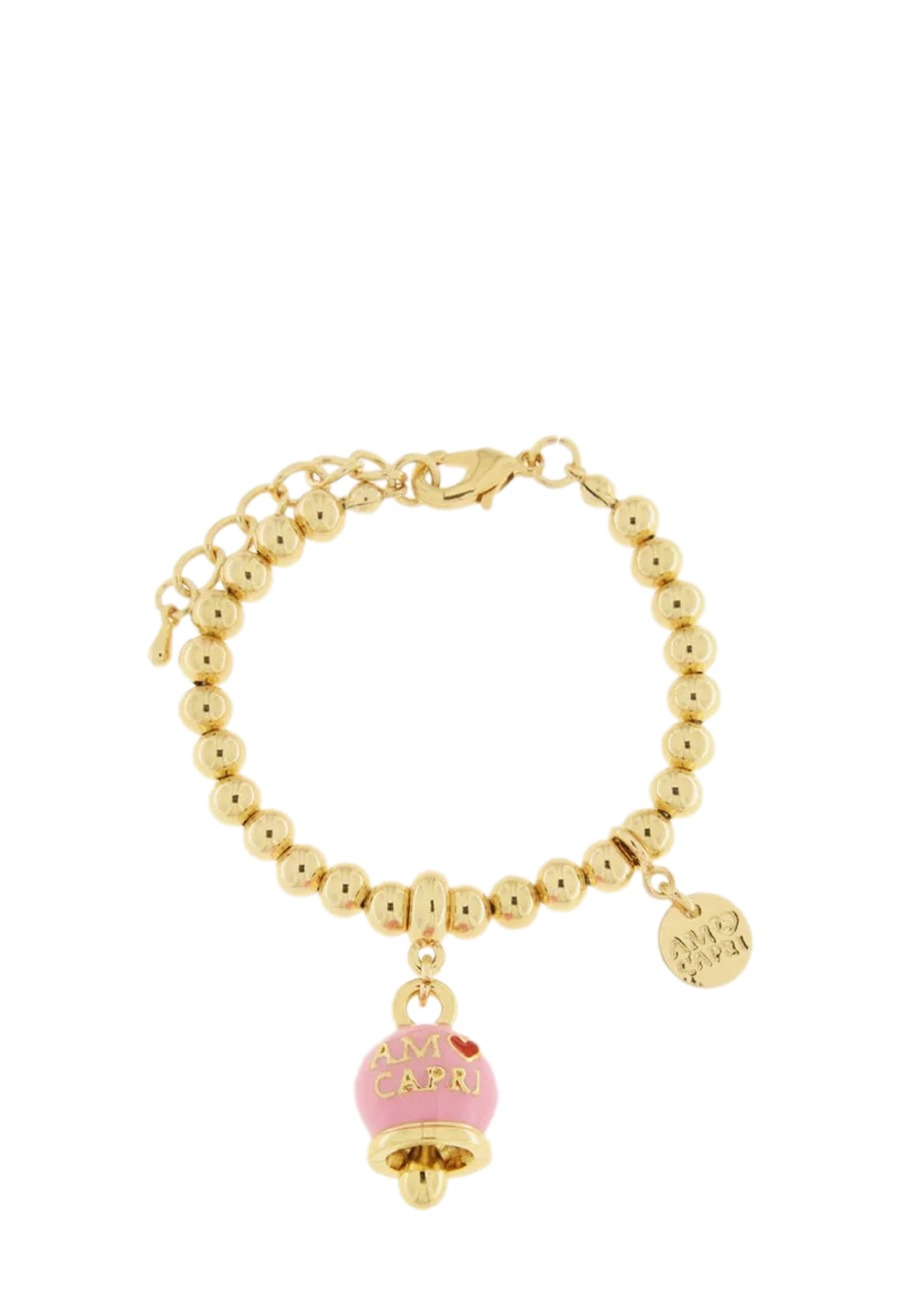 AMO CAPRI BRACCIALE CAMPANA ROSA SCRITTA ROSA