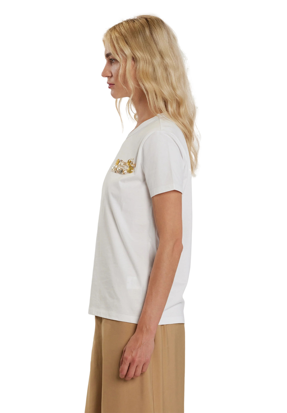 RELISH T-SHIRT ANIK CON APPLICAZIONE PIETRE E PERLE