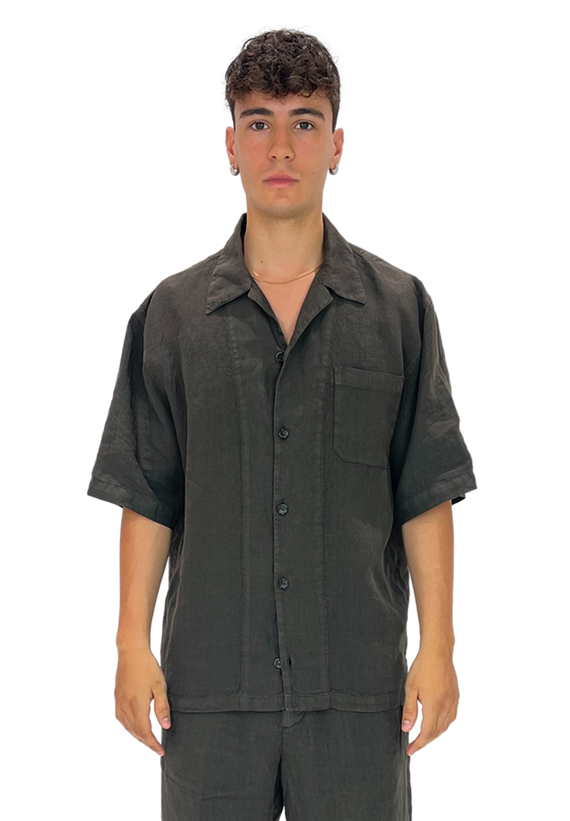 BE ABLE CAMICIA MICKY MANICA CORTA 100% LINO