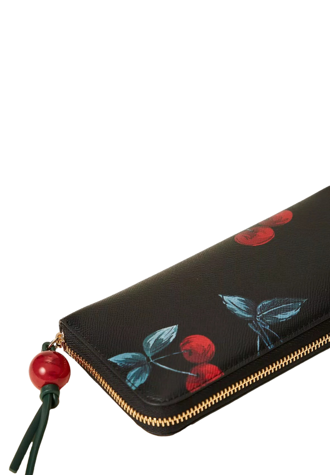 TWINSET PORTAFOGLI ZIP AROUND CHERRIES ALL OVER