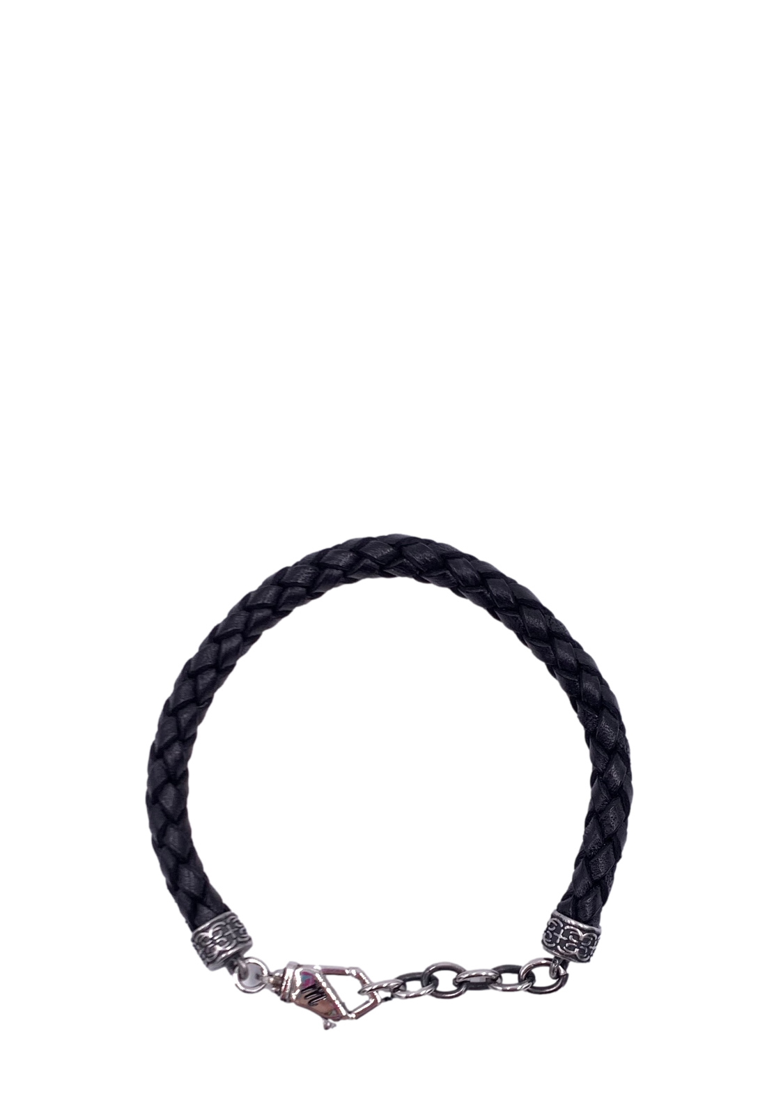 MANCINO BRACCIALE TRECCIA PELLE