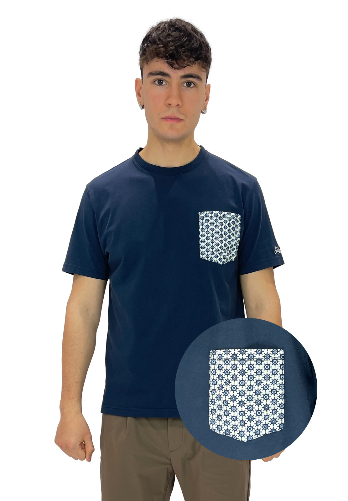 SAINT BARTH T-SHIRT CON DETTAGLI STAMPA TIMONE