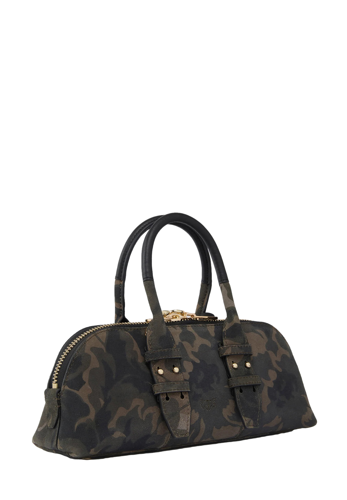 PINKO BOWLING BAG IN SUEDE CAMOUFLAGE