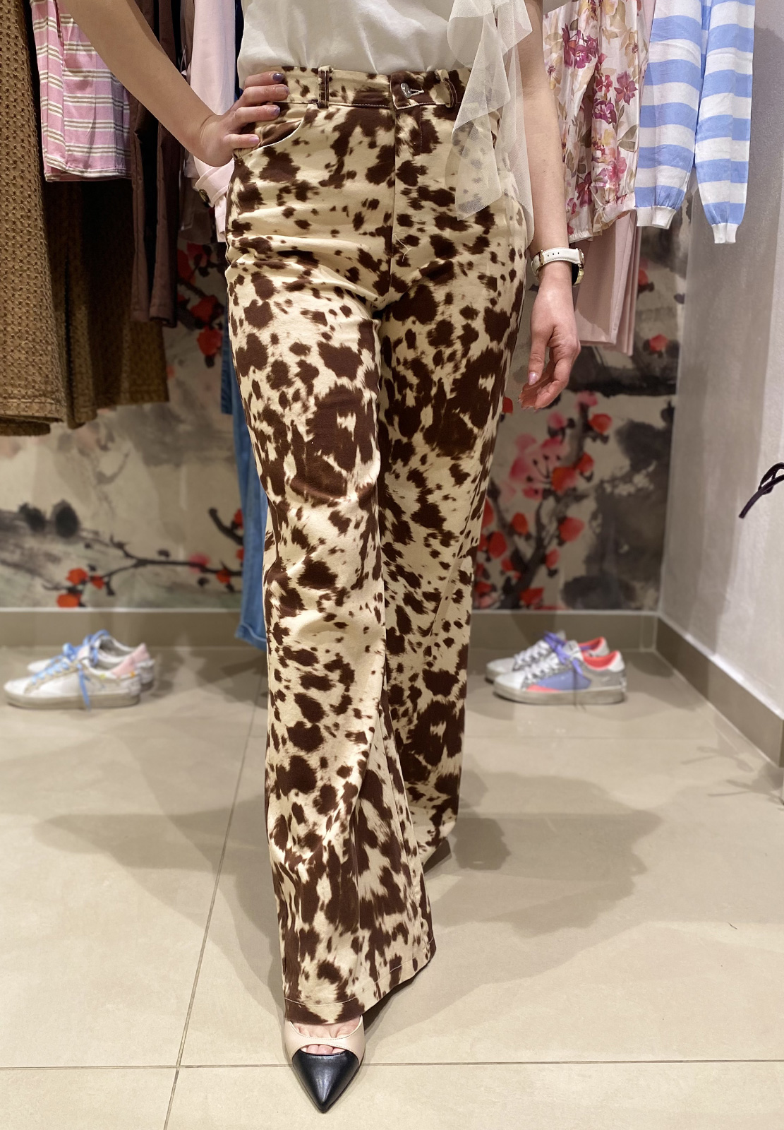 HAVEONE PANTALONE CON STAMPA MUCCATA