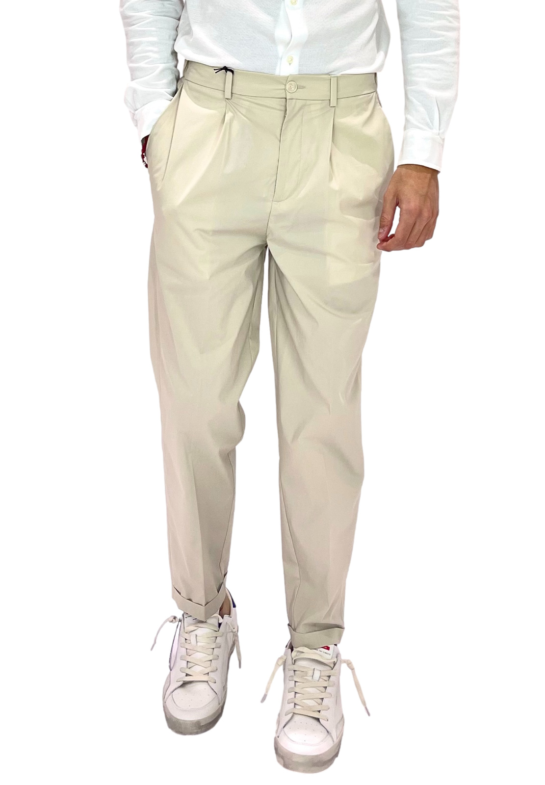 BONHEUR PANTALONI OTARU OVER FIT CON ELASTICO