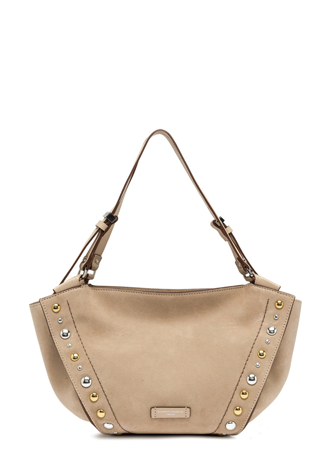 GIANNI CHIARINI BORSA IN CAMOSCIO CON BORCHIE BLOOM