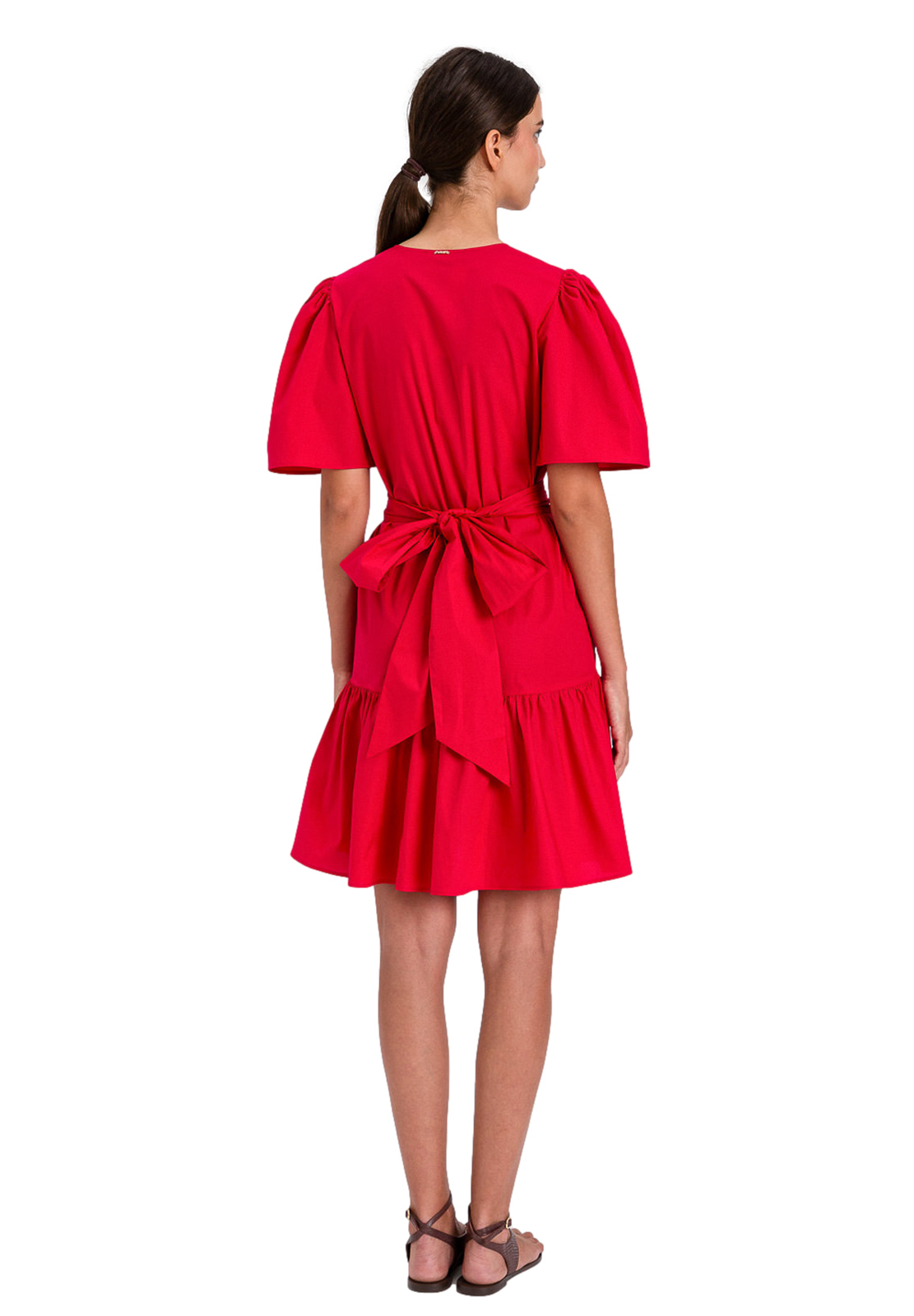 TWINSET ABITO CORTO CON BALZE E CINTURA STACCABILE