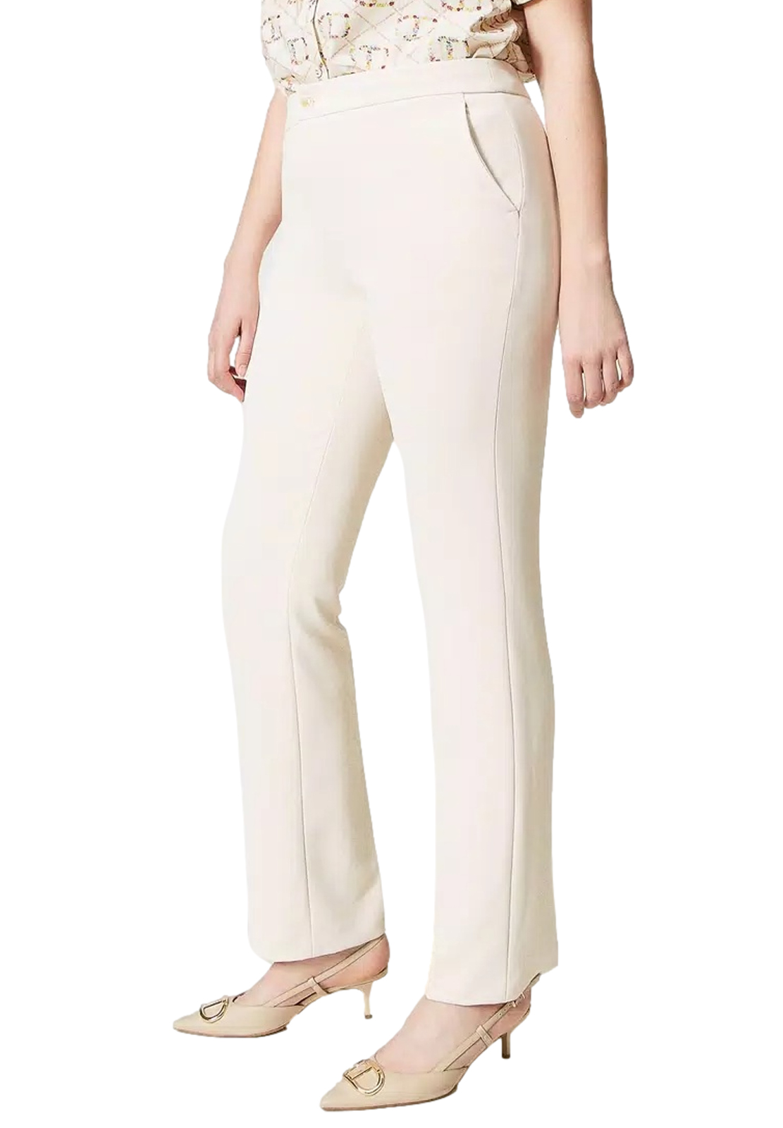 TWINSET PANTALONI A SIGARRETTA IN CADY CREPE