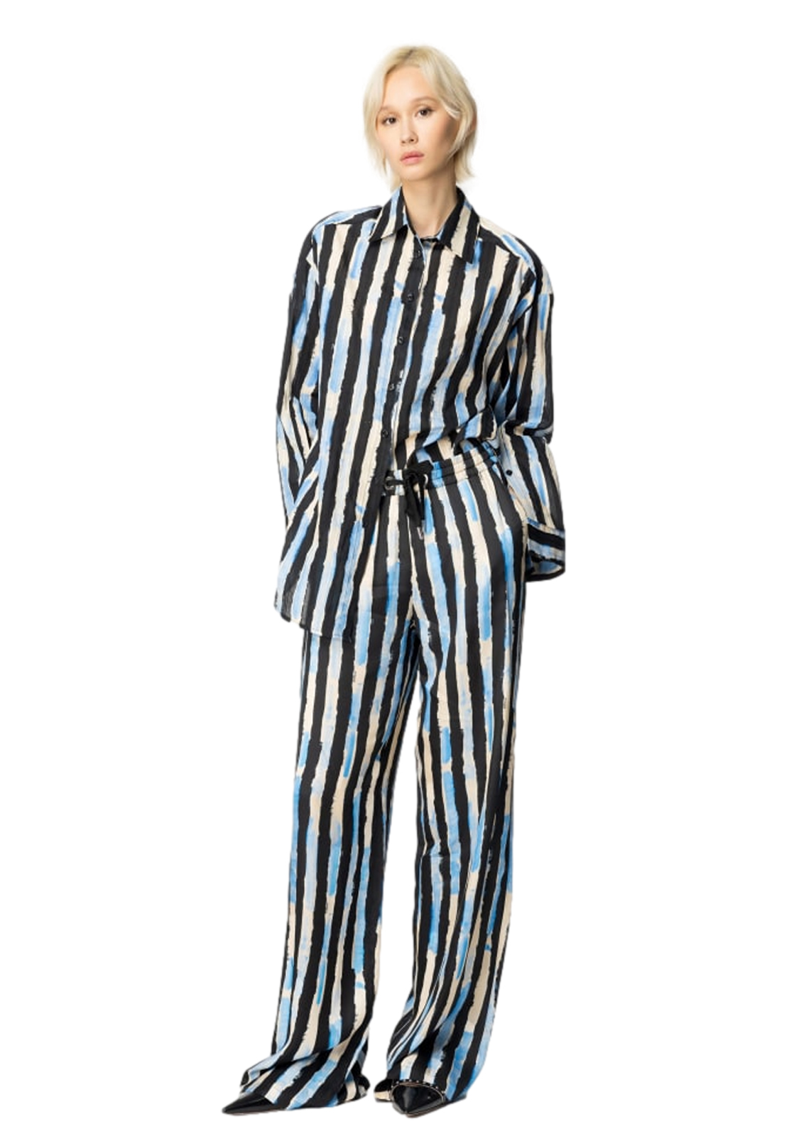 PINKO PANTALONE TWILL STAMPA RIGA
