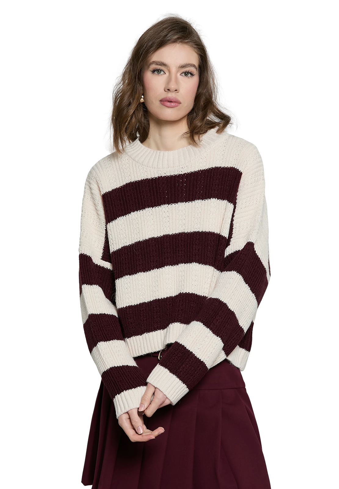 RELISH MAGLIA BUTTERA A RIGHE