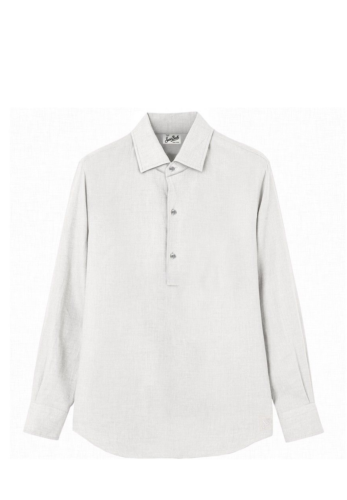 SAINT BARTH POLO MANICA LUNGA IN LINO