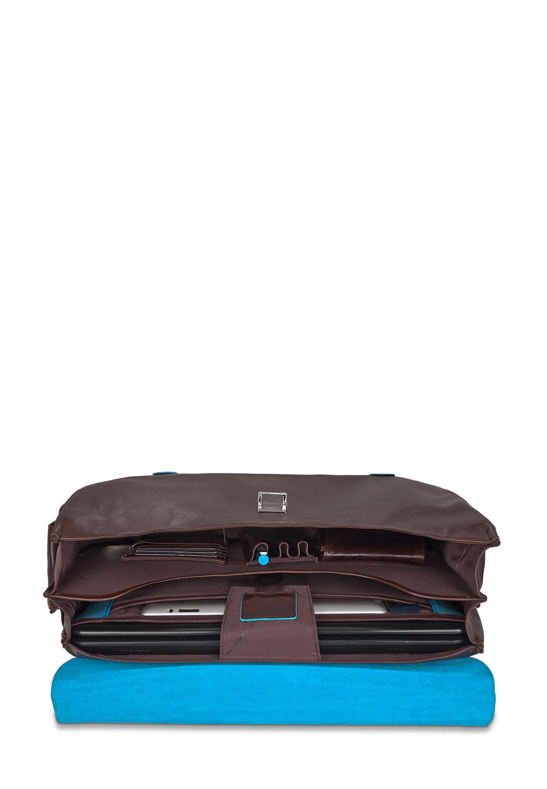 PIQUADRO CARTELLA 2 MANICI E TASCHE BLUE SQUARE