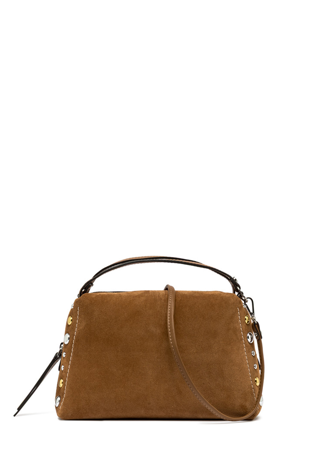 GIANNI CHIARINI BORSA ALIFA IN CAMOSCIO CON BORCHIE