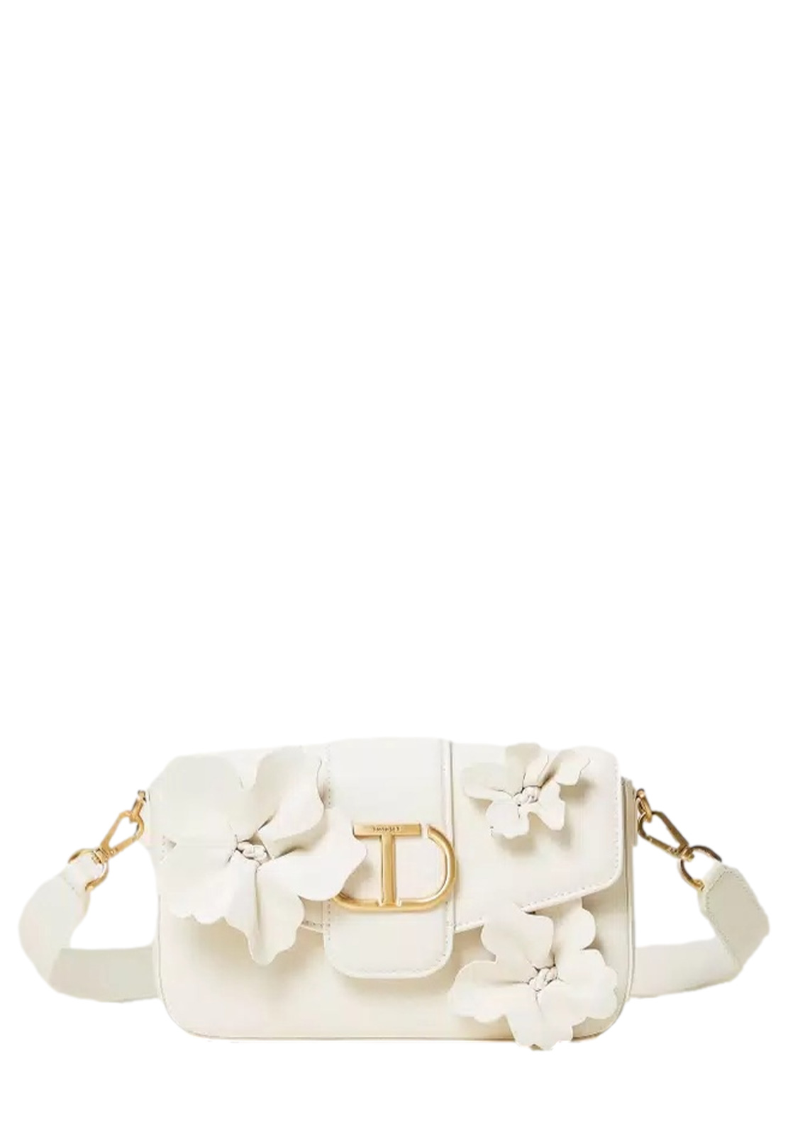 TWINSET BORSA A TRACOLLA CON FIORI IN RILIEVO