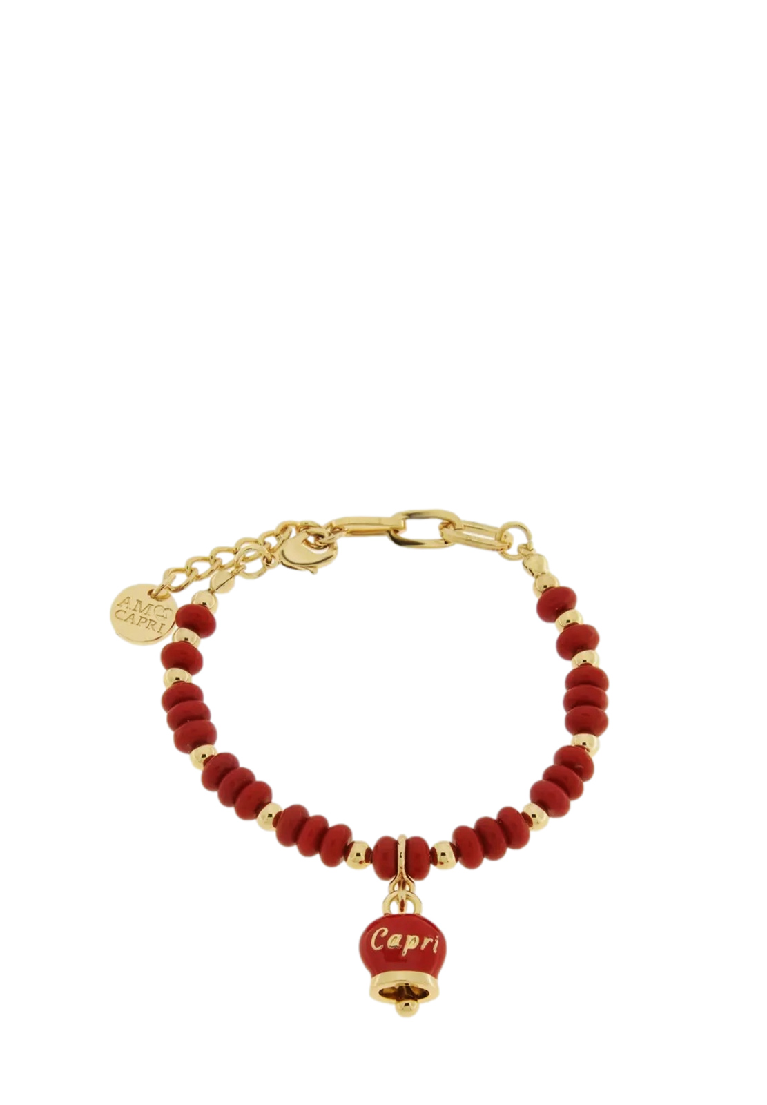 AMO CAPRI BRACCIALE SFERE CAMPANA ROSSA