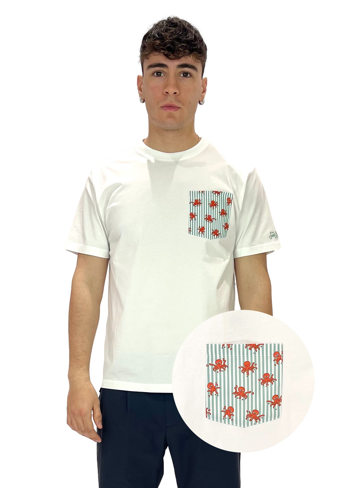 SAINT BARTH T-SHIRT CON TASCHINO POLIPO