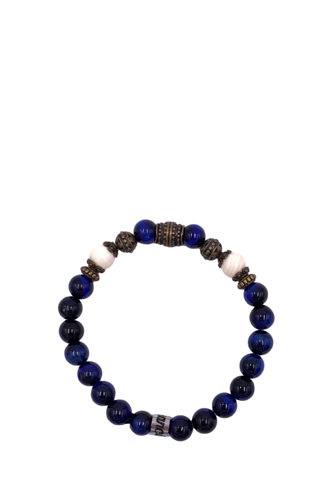 MANCINO BRACCIALE ELASTICO PIETRE NATURALI FIN. OTTONE