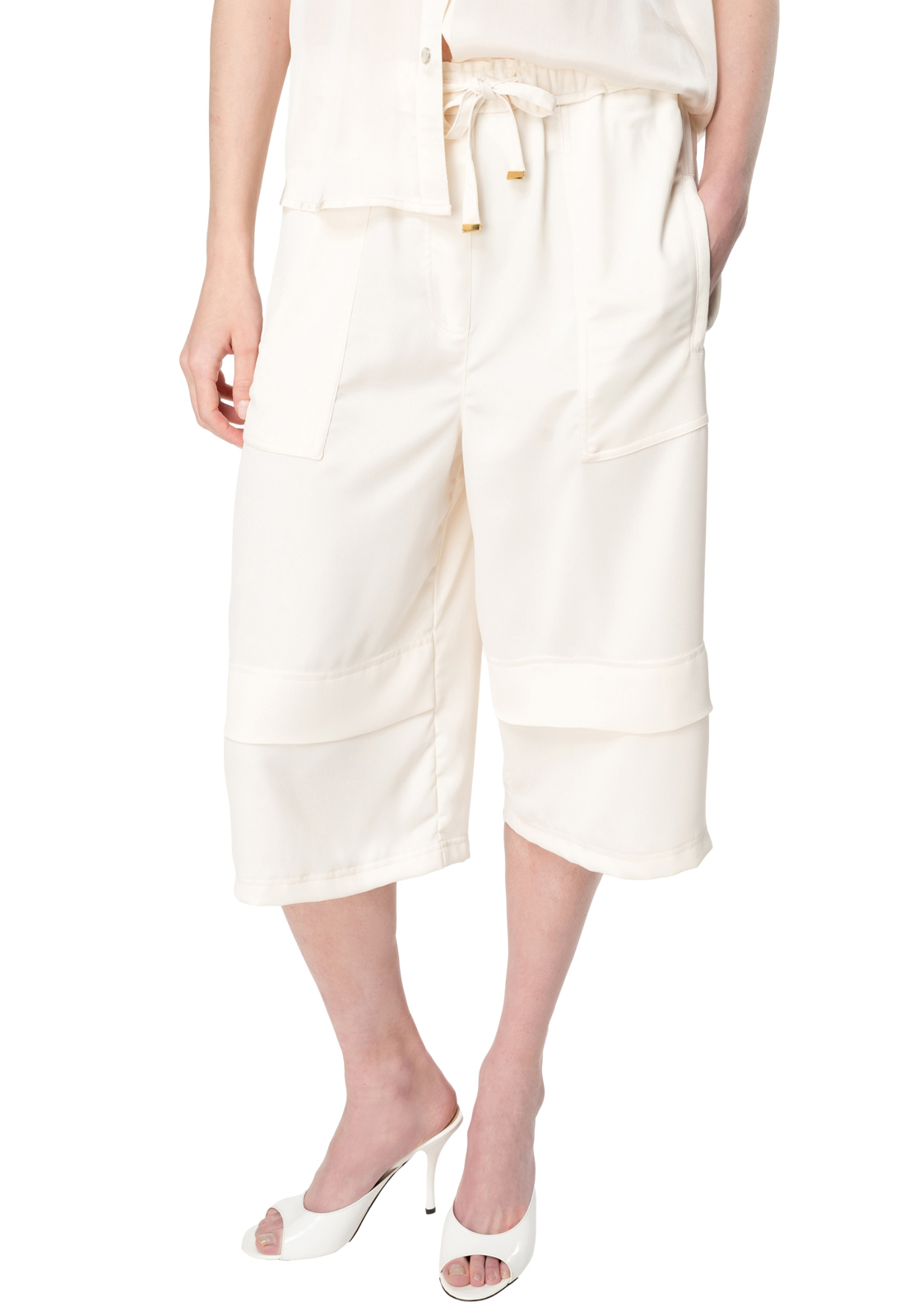 PINKO BERMUDA SATIN OPACO E GEORGETTE