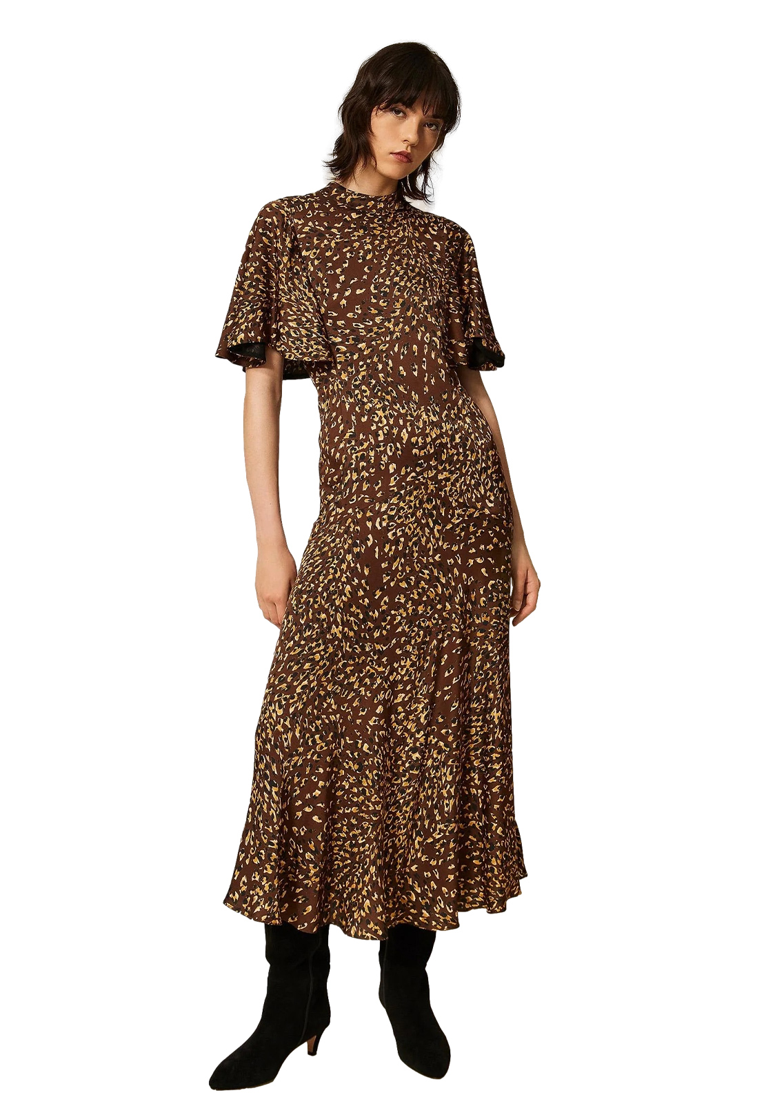 TWINSET ABITO LUNGO ANIMALIER