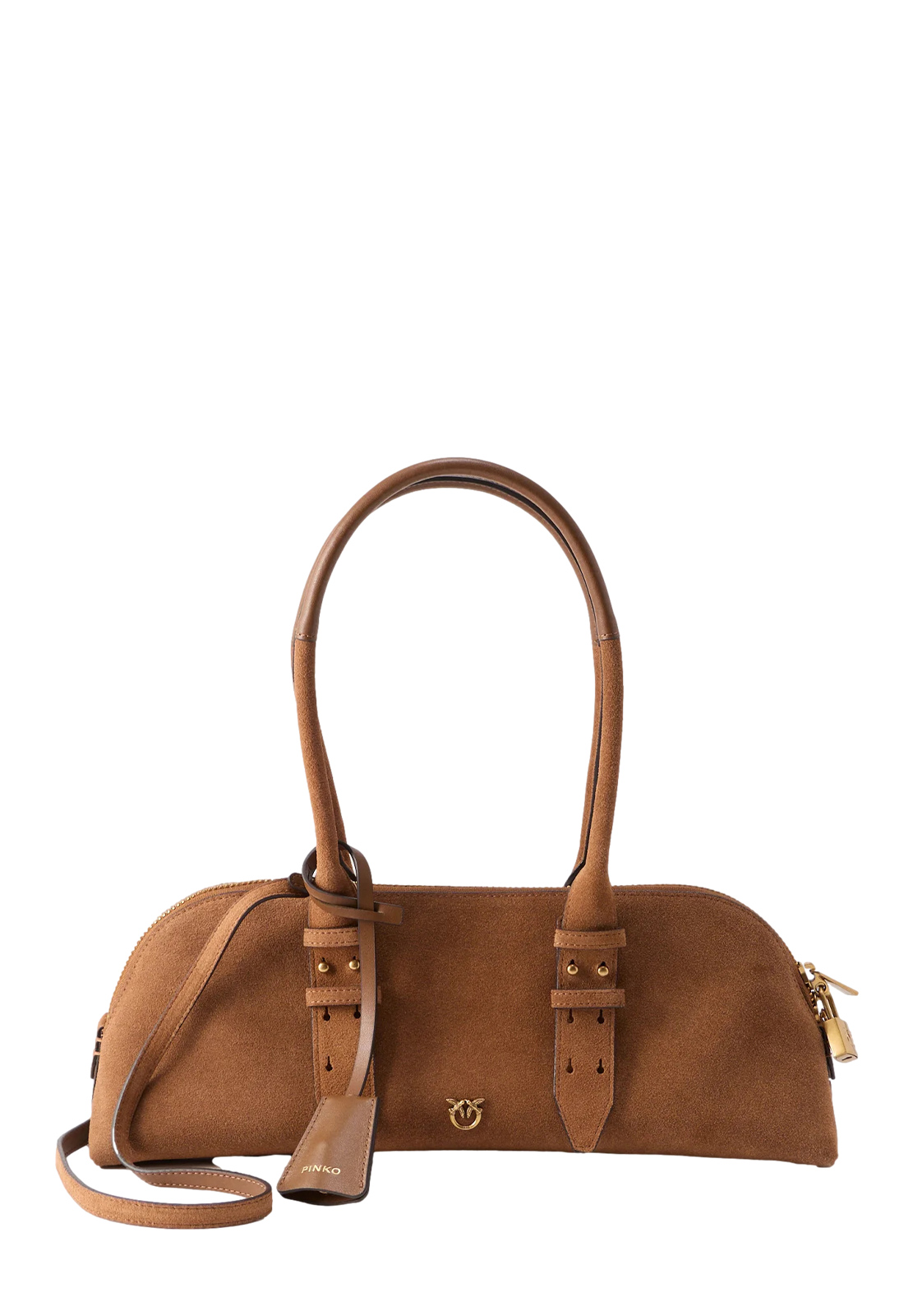 PINKO BOWLING HORIZONTAL BAG IN SUEDE