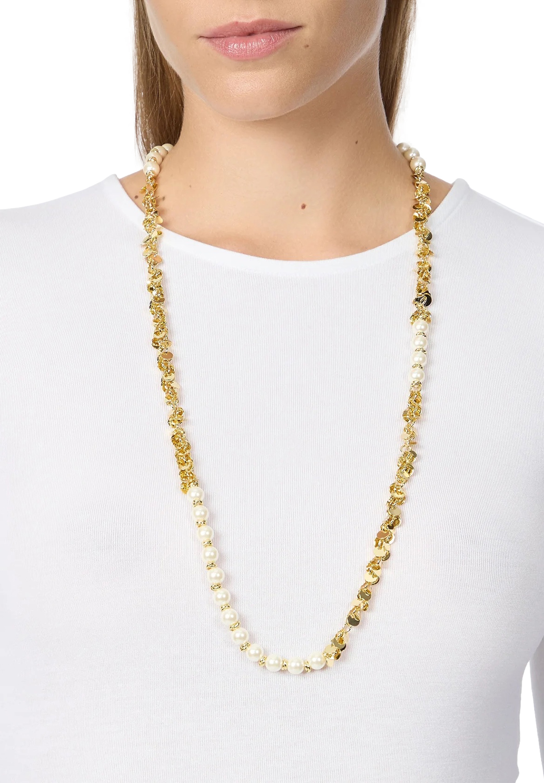 SODINI COLLANA LUNGA PERLE E PAILLETTES EVE