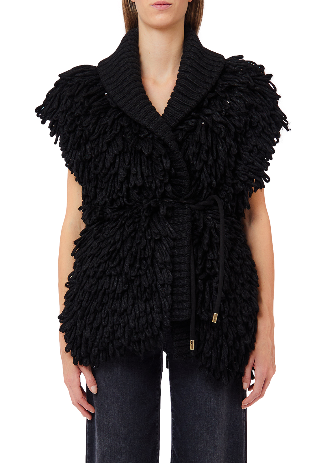 LIU JO GILET IN MAGLIA CON PELLICCIA