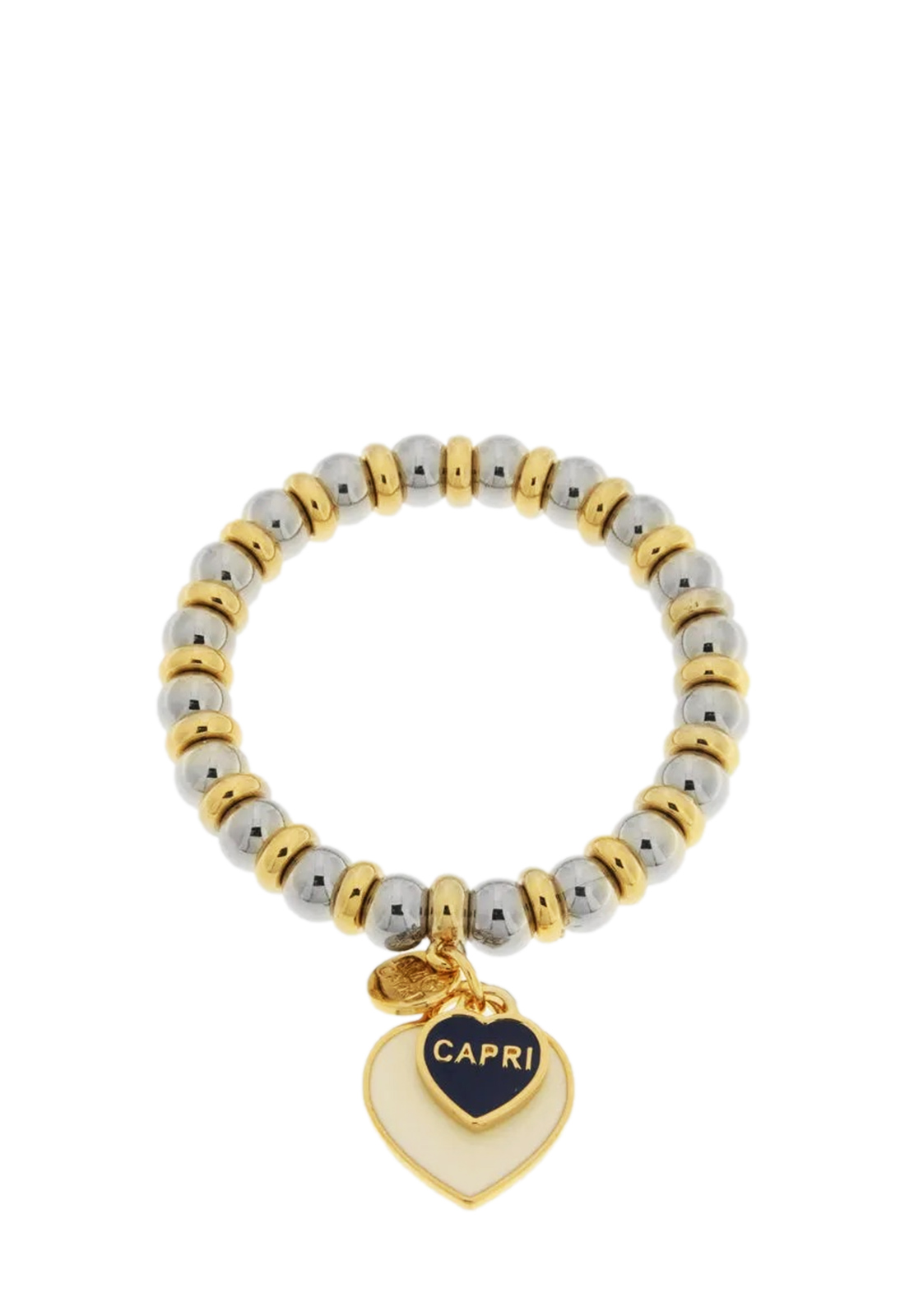 AMO CAPRI BRACCIALE METALLO CUORE BIANCO