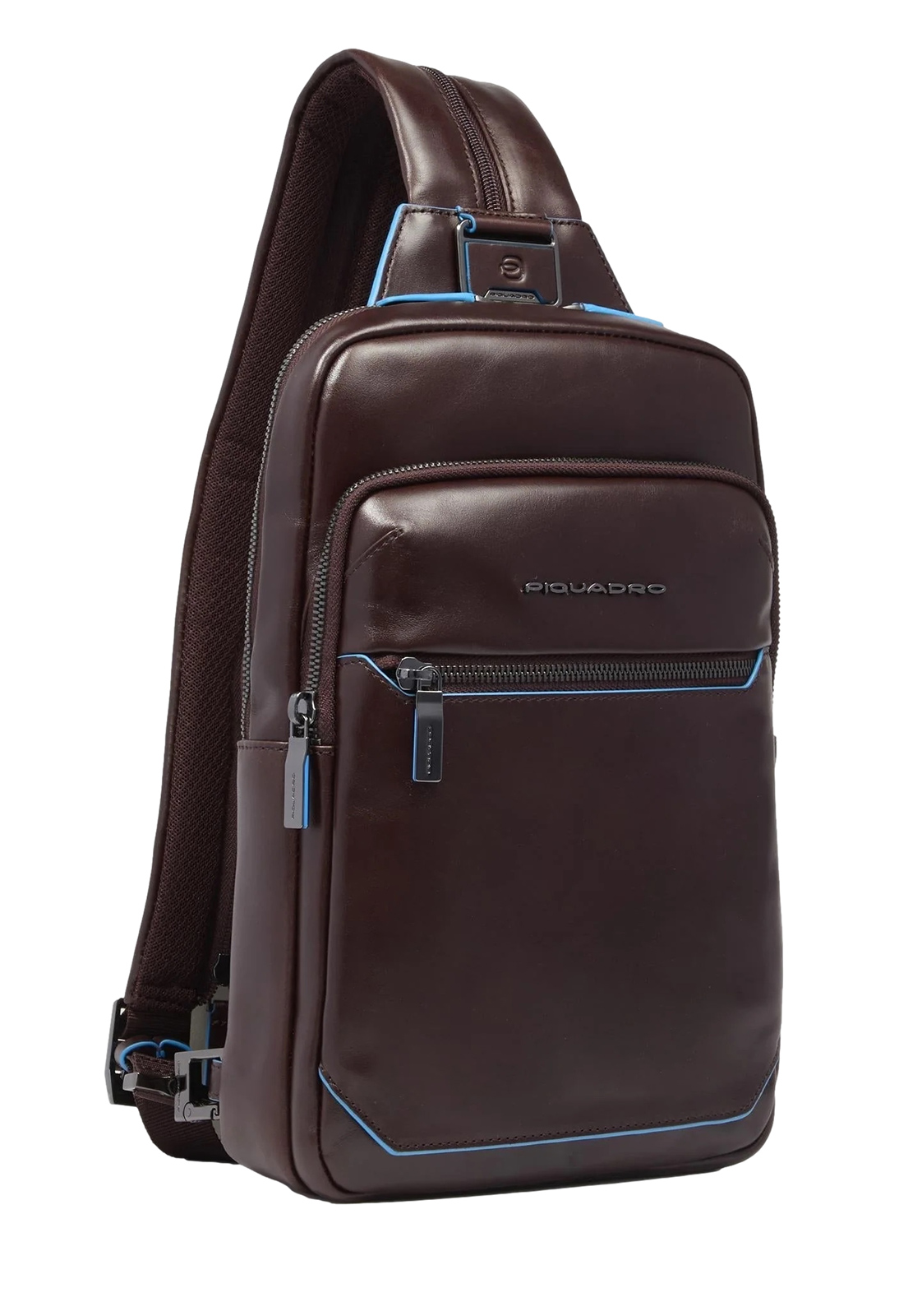 PIQUADRO MONOSPALLA IN PELLE BLUE SQUARE