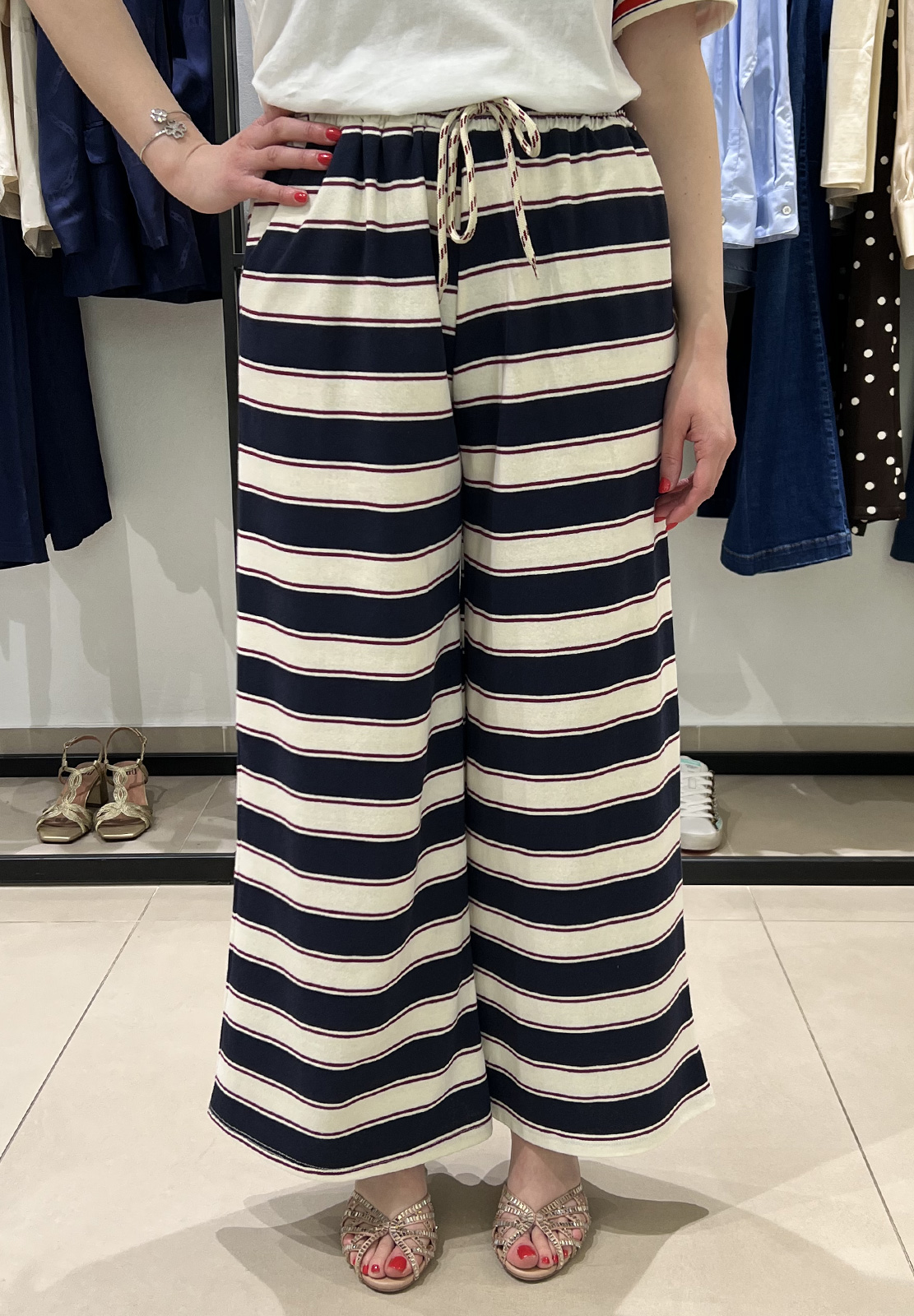 KIKISIX PANTALONI A RIGHE
