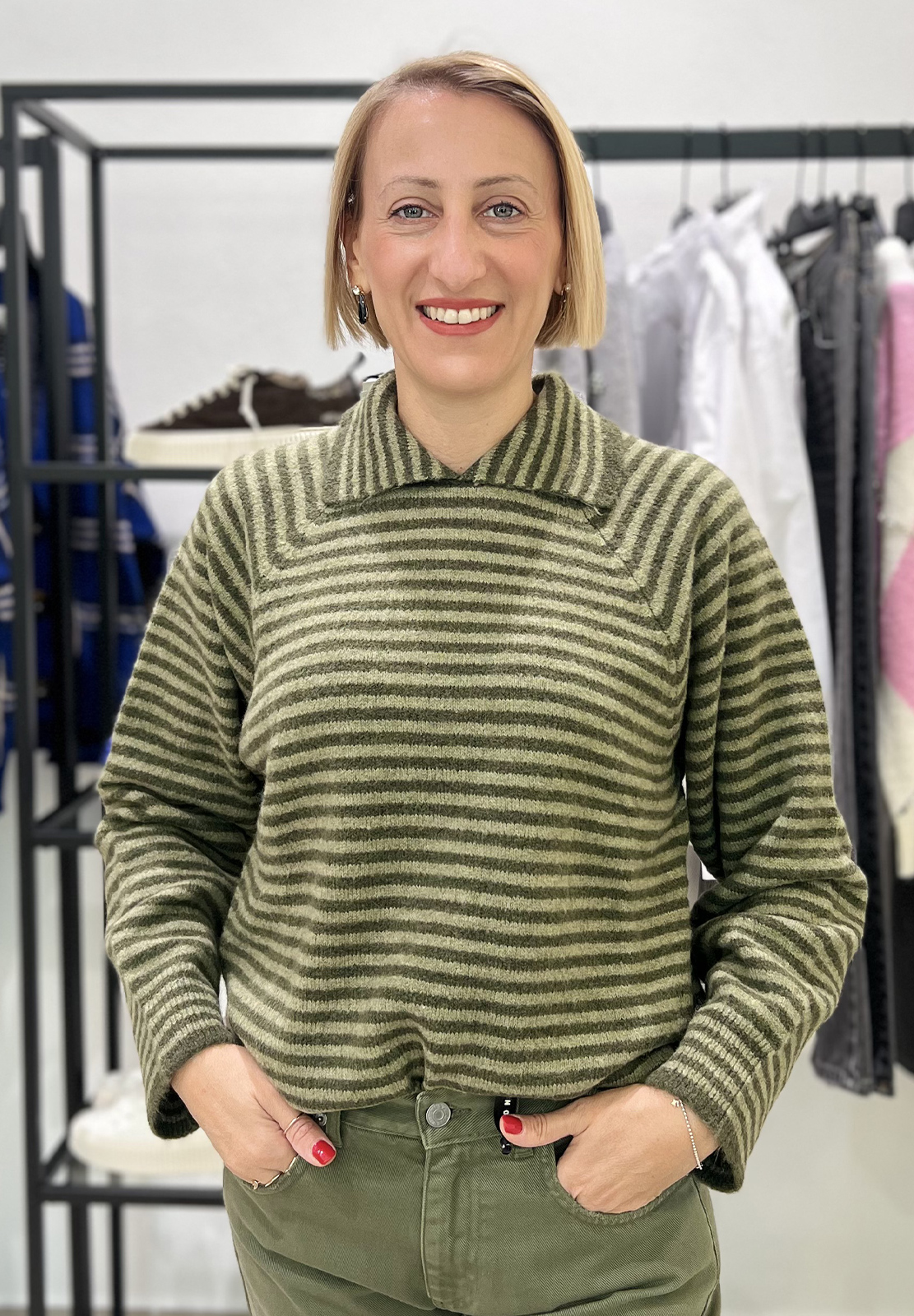 HAVEONE MAGLIA A RIGHE CON COLLETTO