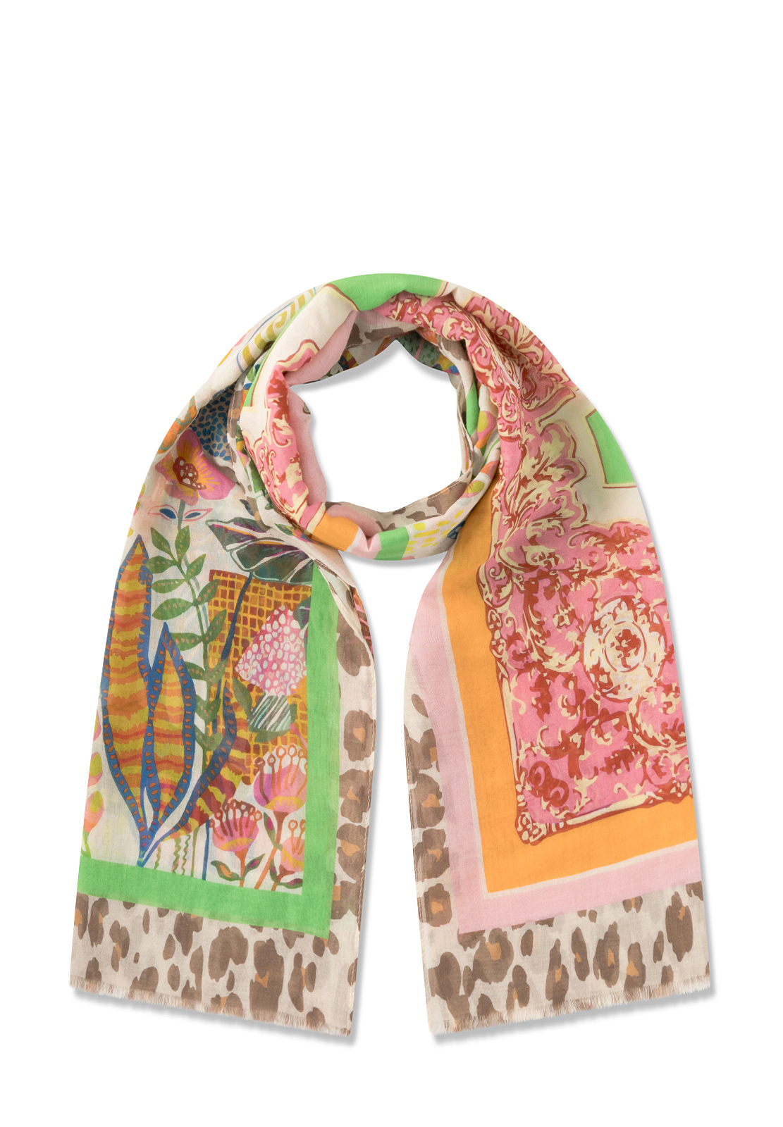 CODELLO SCIARPA STAMPA JUNGLE 90X180CM