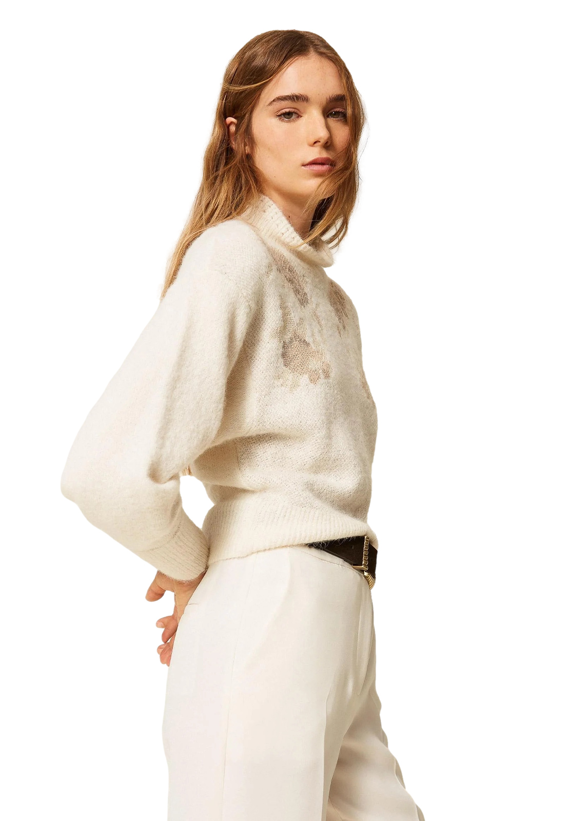 TWINSET LUPETTO JACQUARD FLOREALE