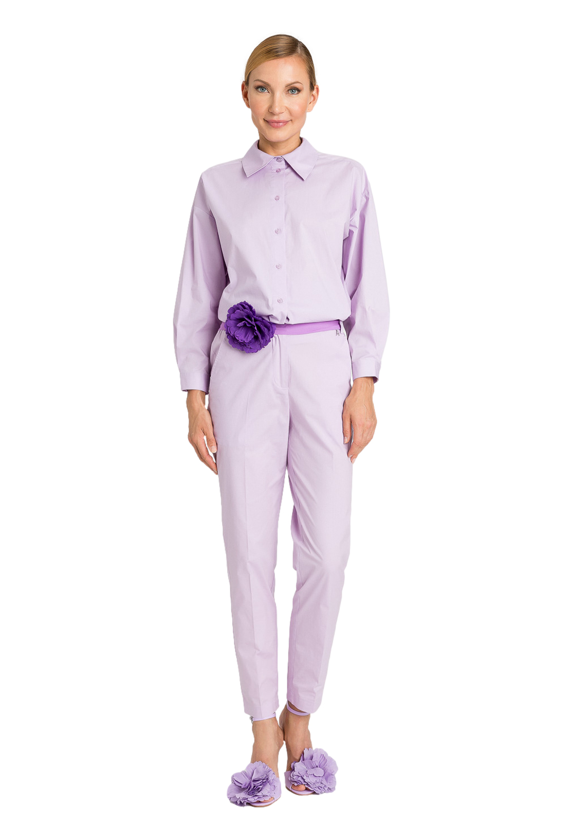 TWINSET ACTITUDE PANTALONI IN POPELINE